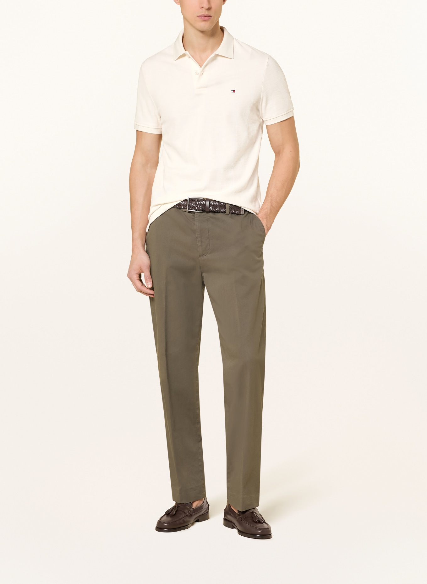 TOMMY HILFIGER Jersey-Poloshirt Regular Fit: ECRU