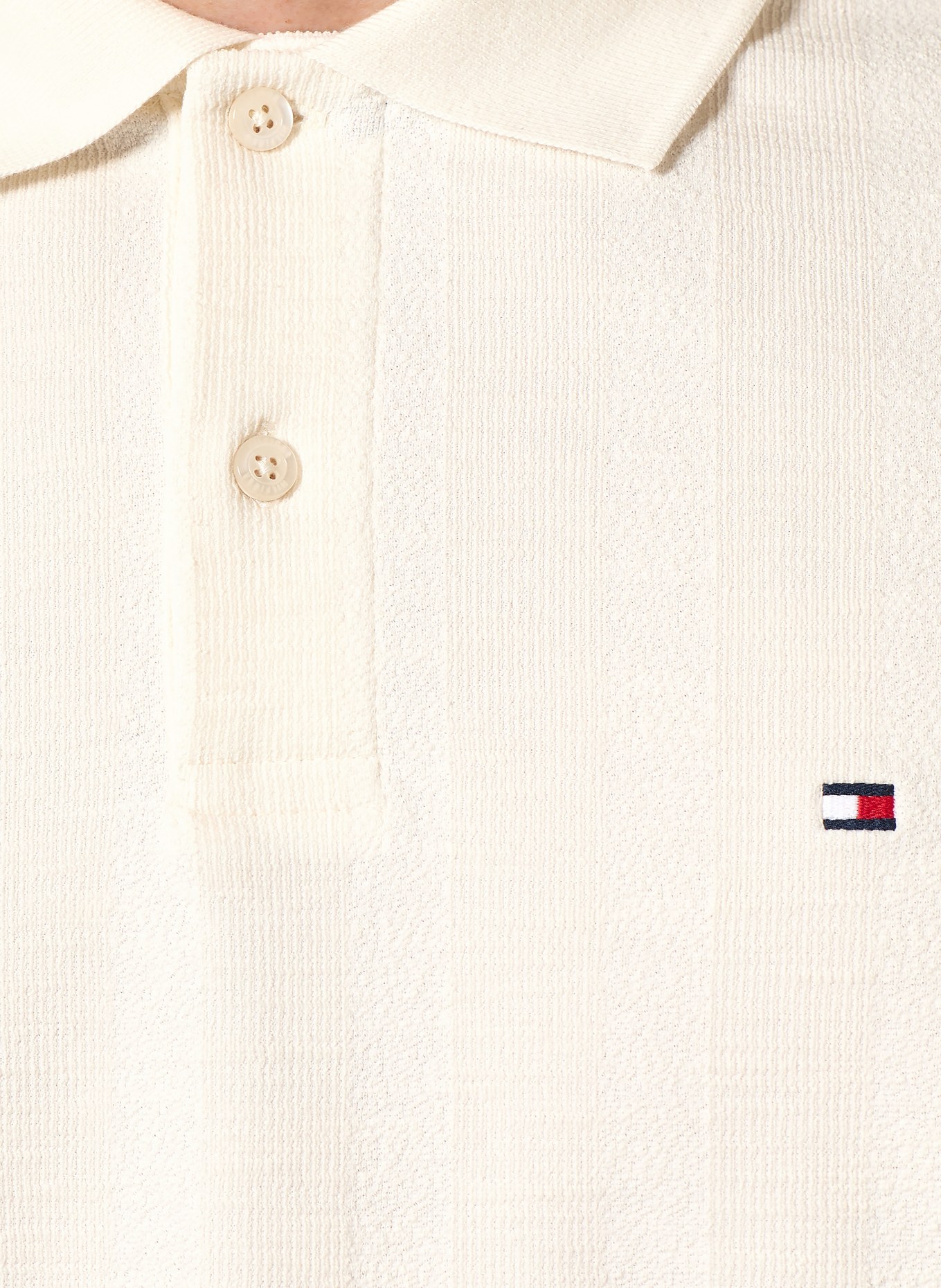 TOMMY HILFIGER Jersey-Poloshirt Regular Fit: ECRU