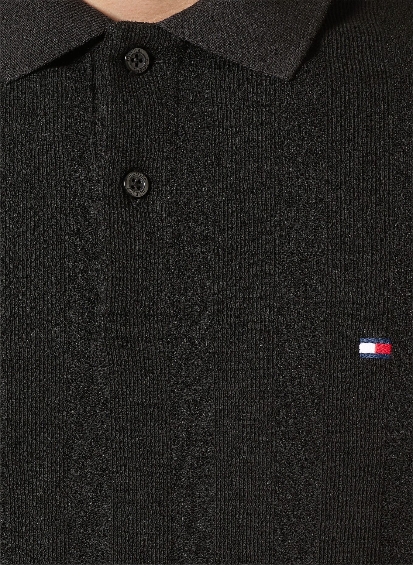 TOMMY HILFIGER Jersey-Poloshirt Regular Fit: SCHWARZ