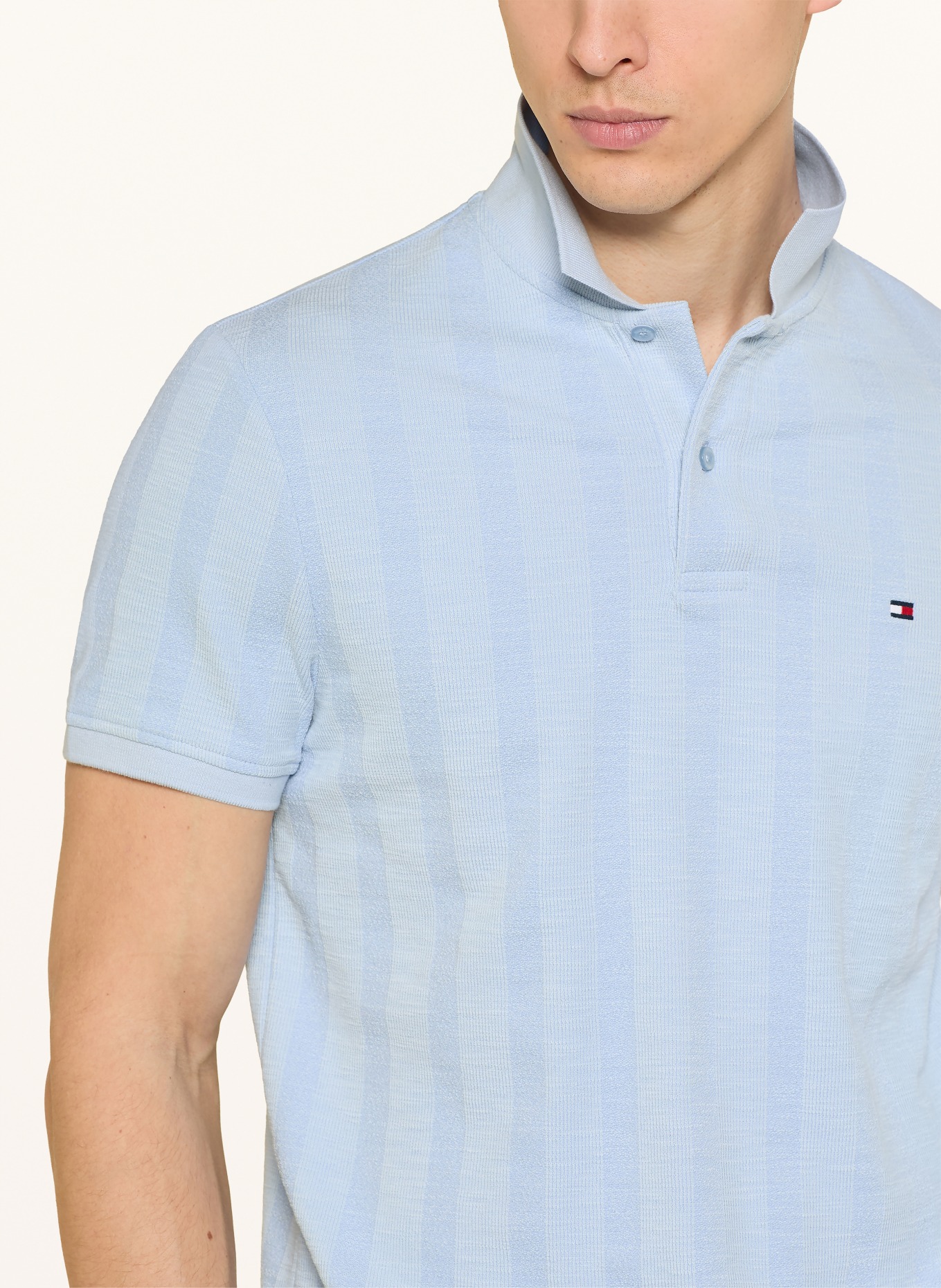 TOMMY HILFIGER Jersey-Poloshirt Regular Fit: HELLBLAU