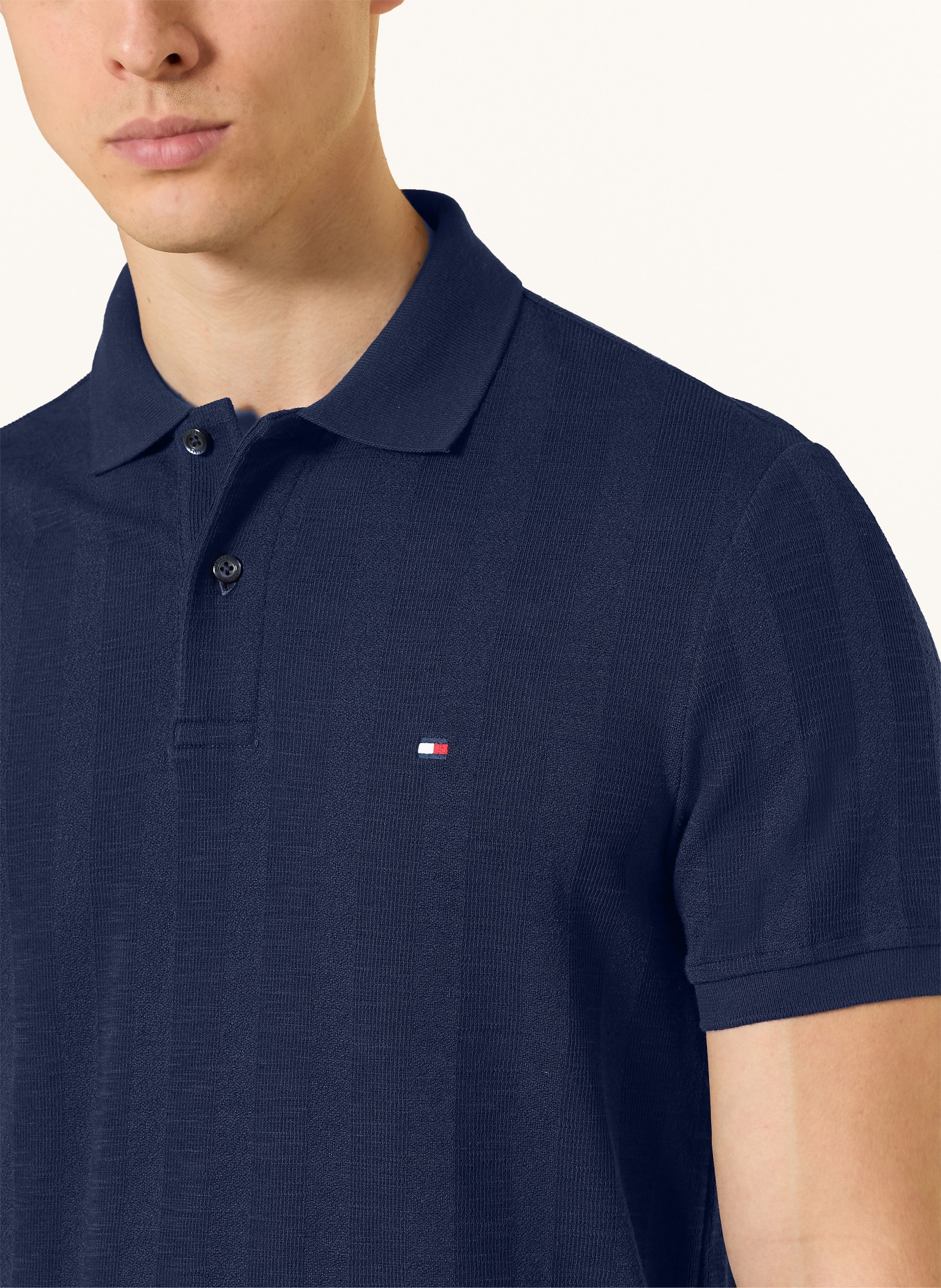 TOMMY HILFIGER Jersey-Poloshirt Regular Fit: DUNKELBLAU