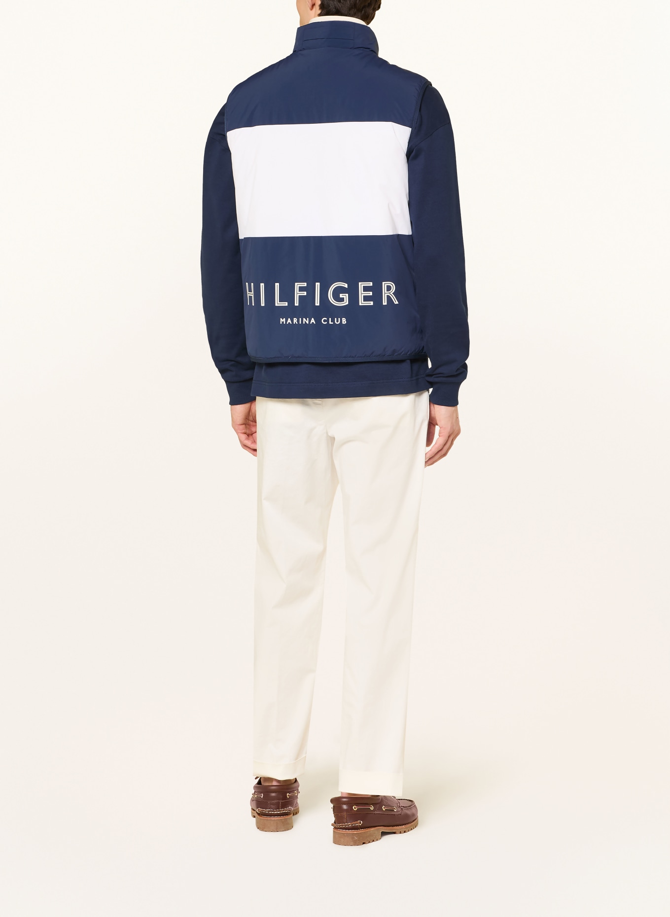 TOMMY HILFIGER Weste zum Wenden: DUNKELBLAU / ORANGE / WEISS
