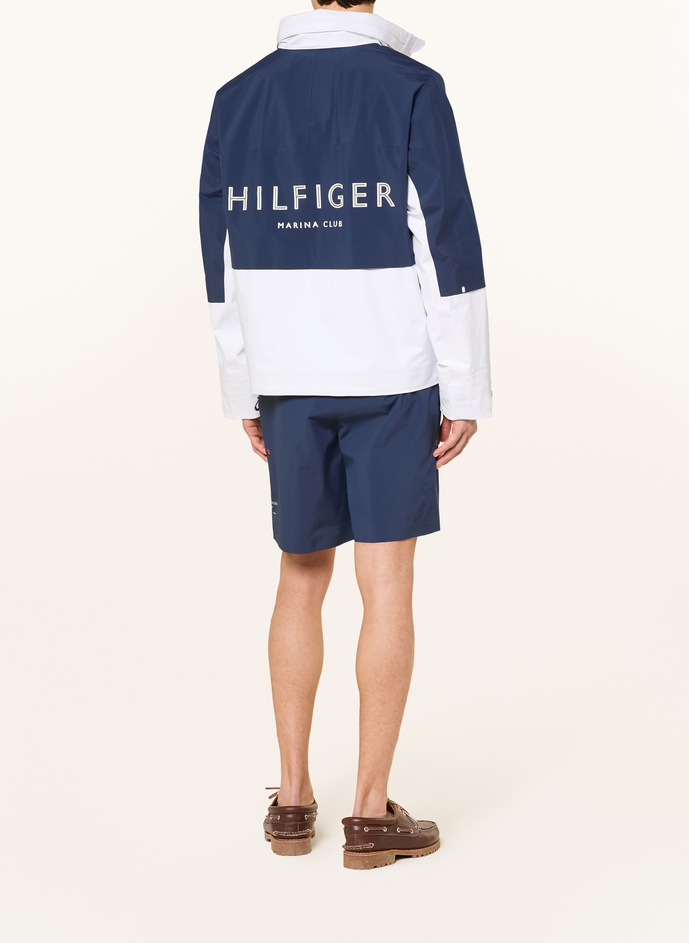 TOMMY HILFIGER Hardshell-Jacke: DUNKELBLAU / WEISS