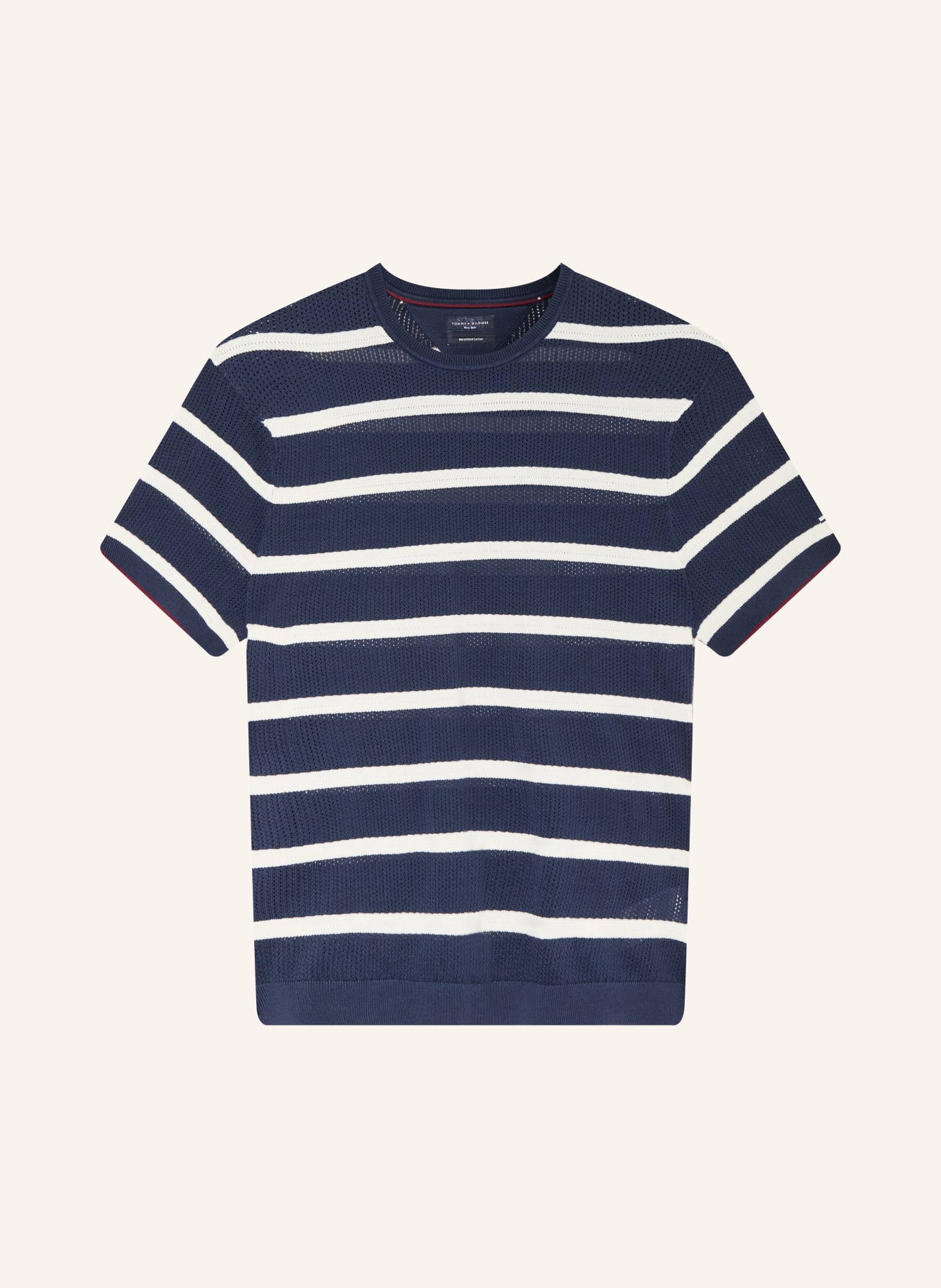 TOMMY HILFIGER Gebreid shirt: DONKERBLAUW / WIT