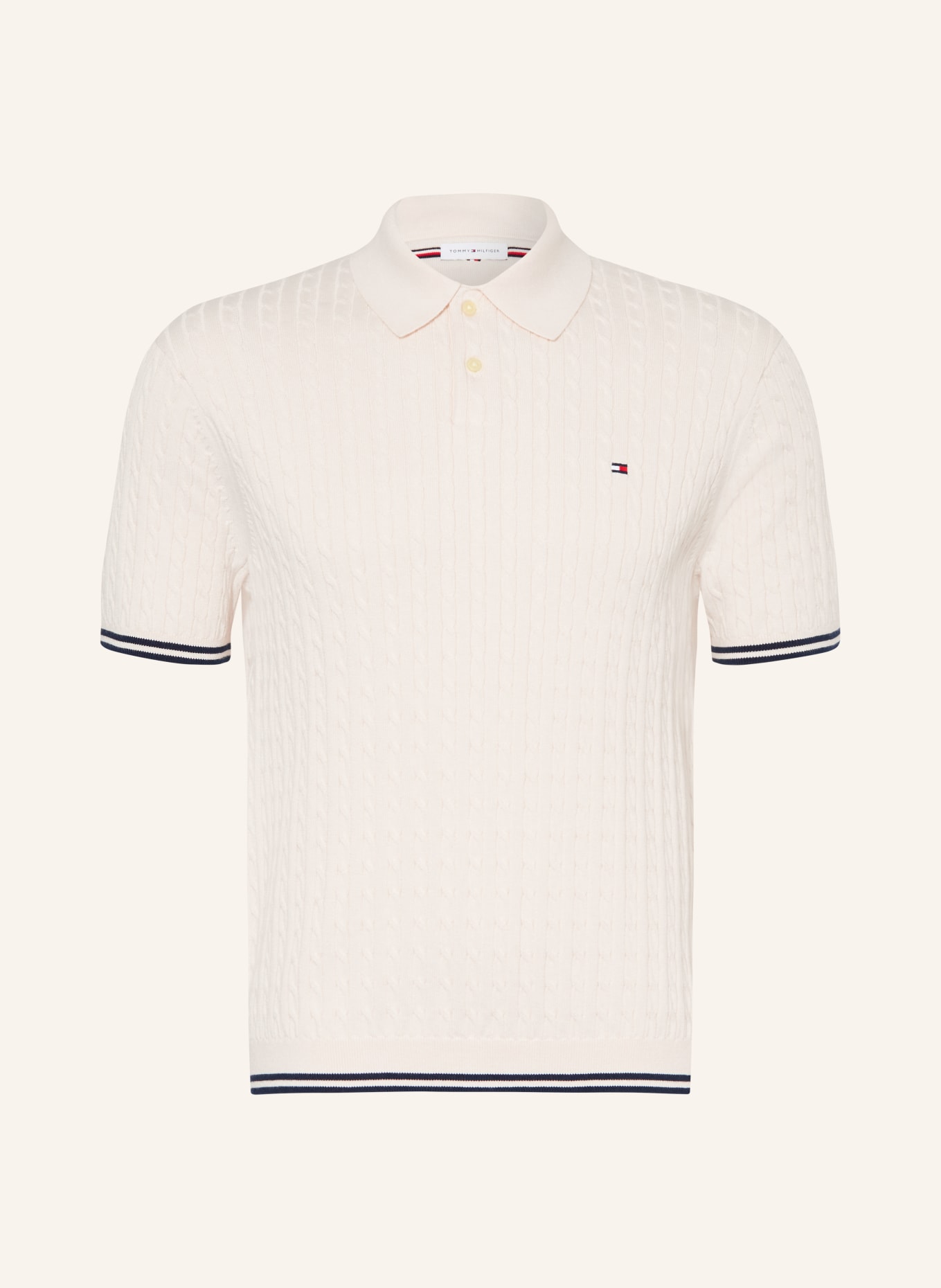 TOMMY HILFIGER Strick-Poloshirt: WEISS