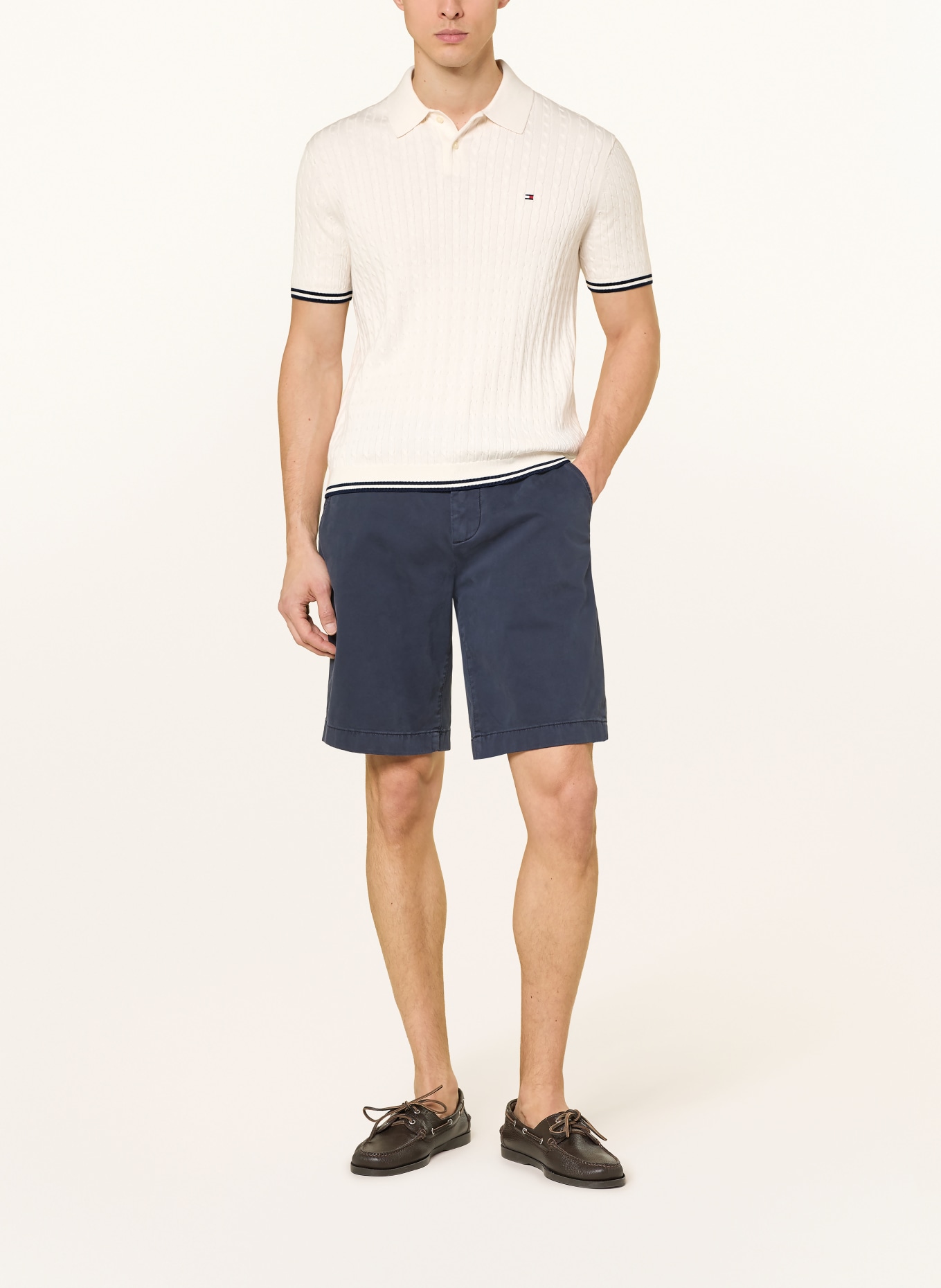 TOMMY HILFIGER Strick-Poloshirt: WEISS