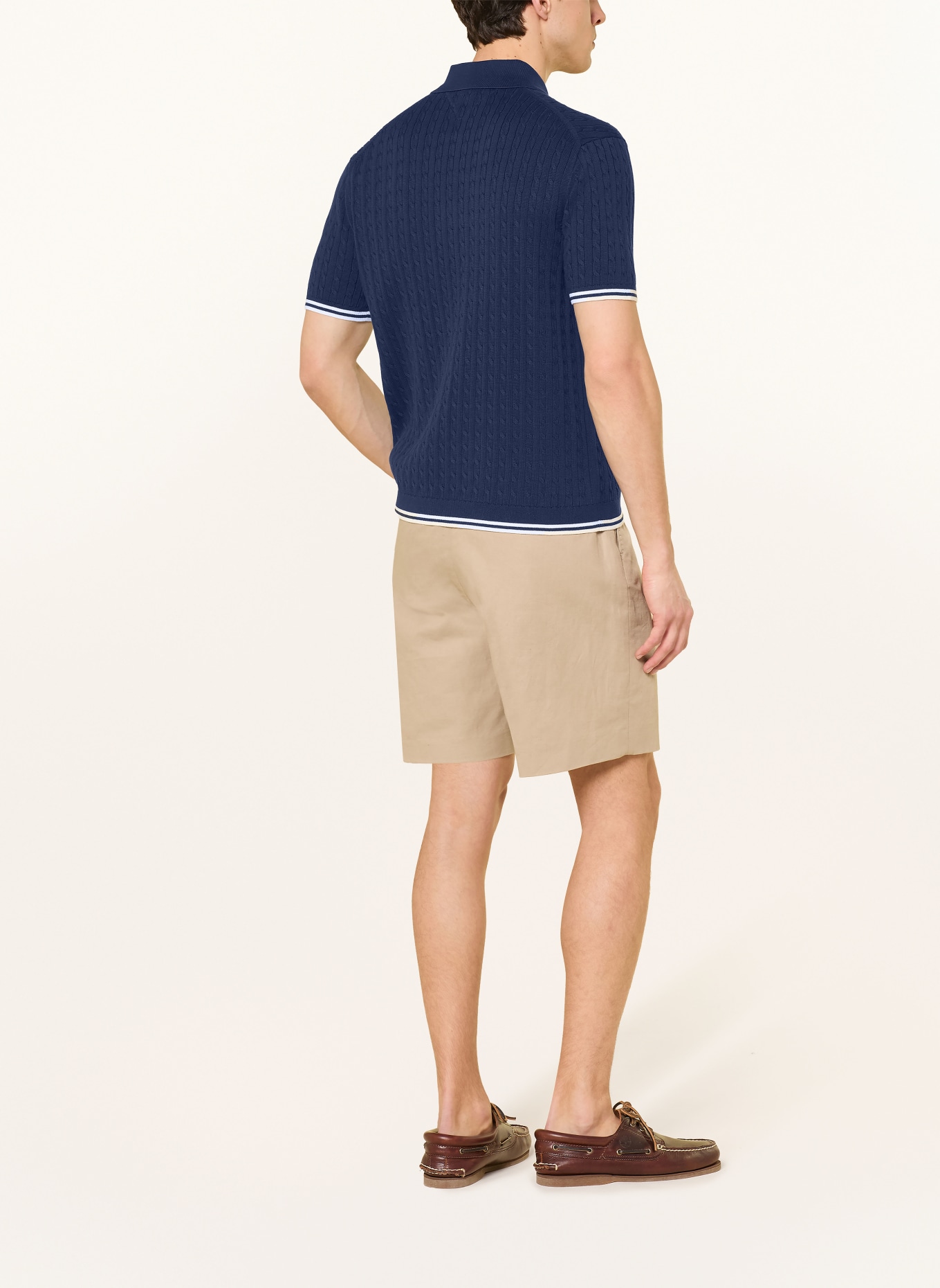 TOMMY HILFIGER Strick-Poloshirt: DUNKELBLAU