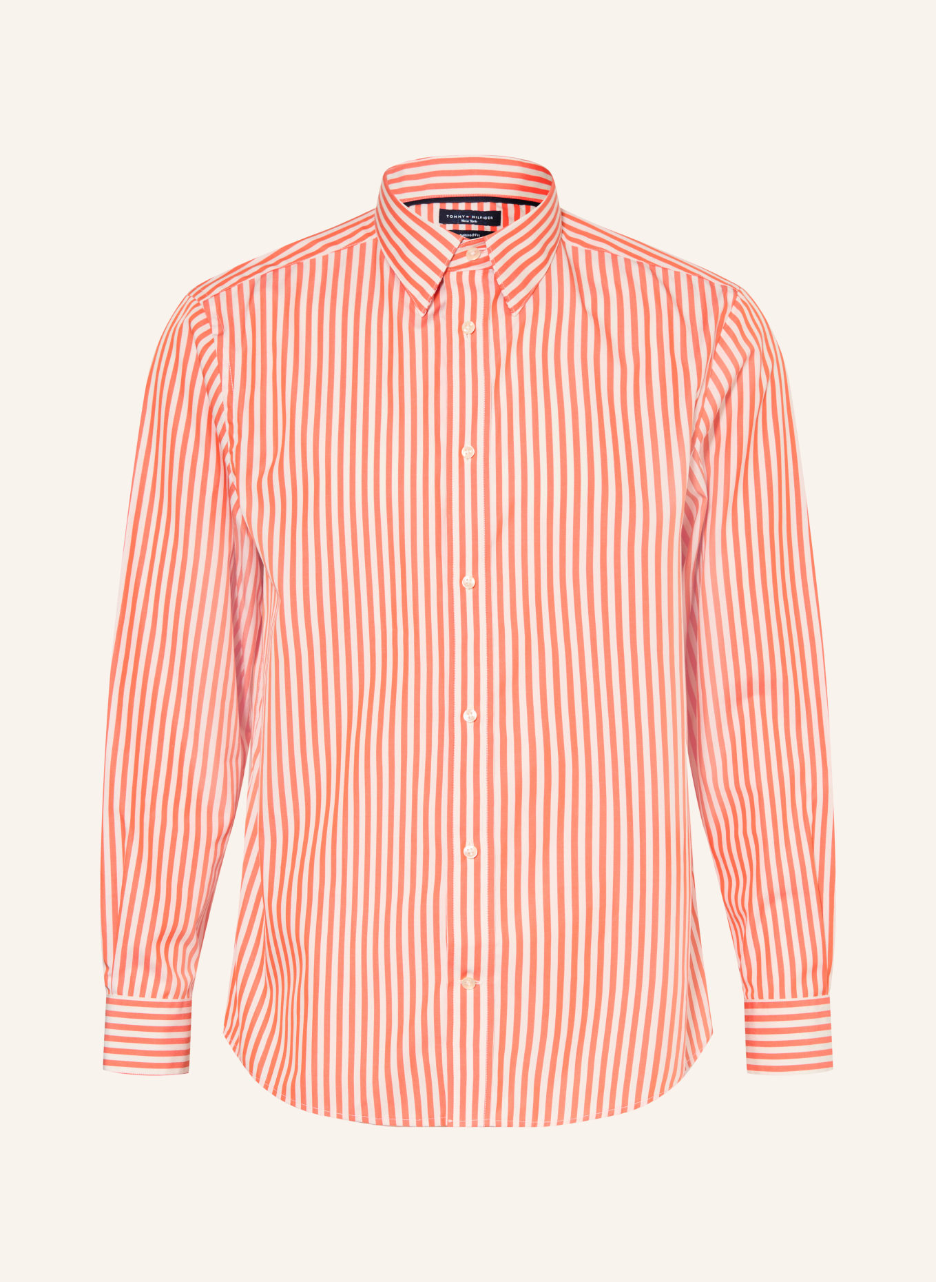 TOMMY HILFIGER Hemd Comfort Fit: ORANGE / WEISS