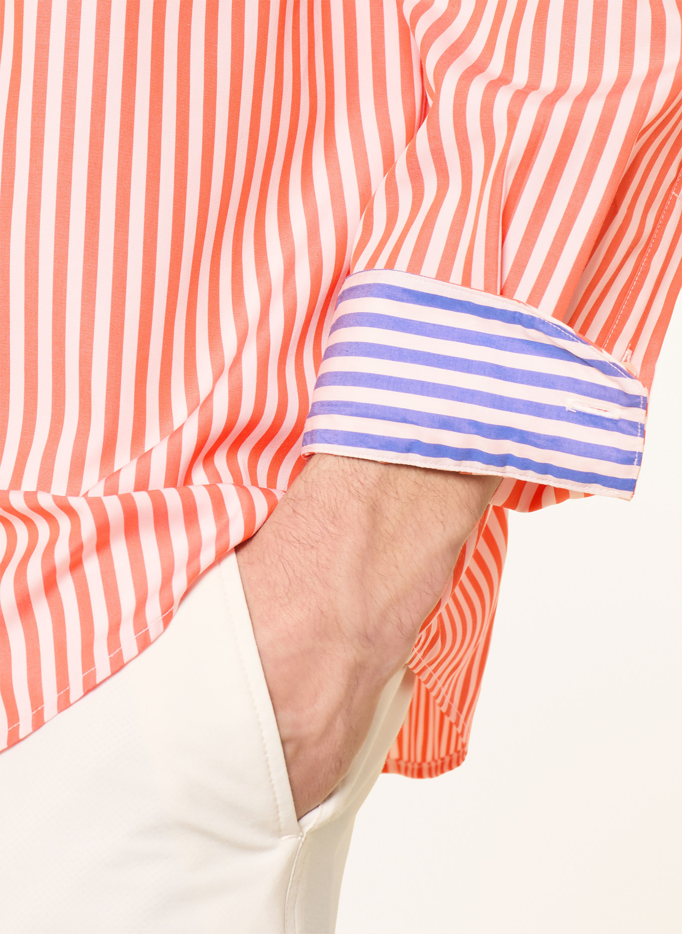 TOMMY HILFIGER Hemd Comfort Fit: ORANGE / WEISS