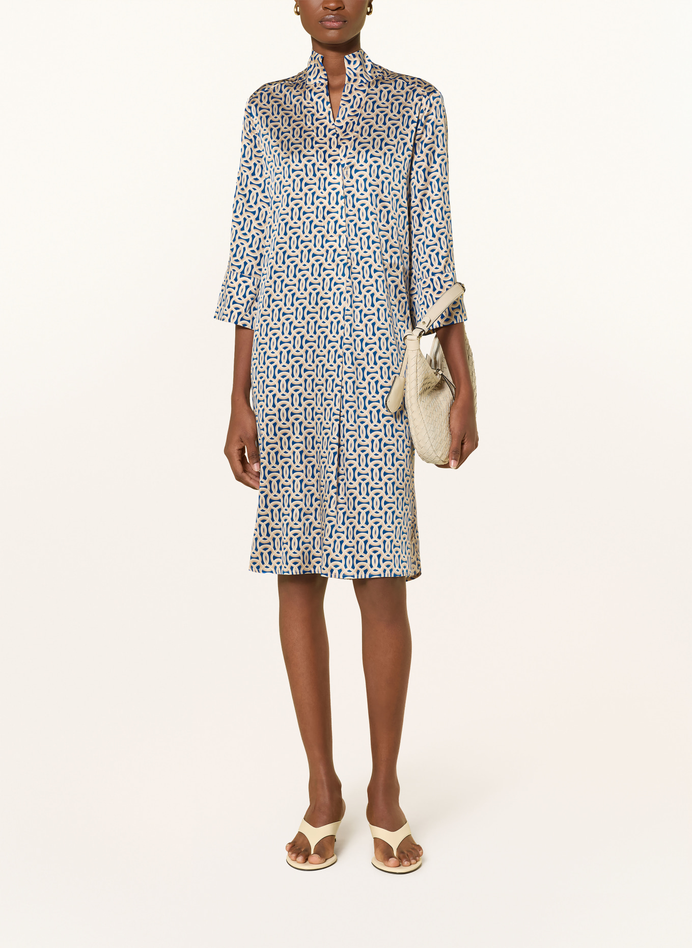 dea kudibal Seidenkleid KAMILLESDEA mit 3/4-Arm: BLAU / BEIGE