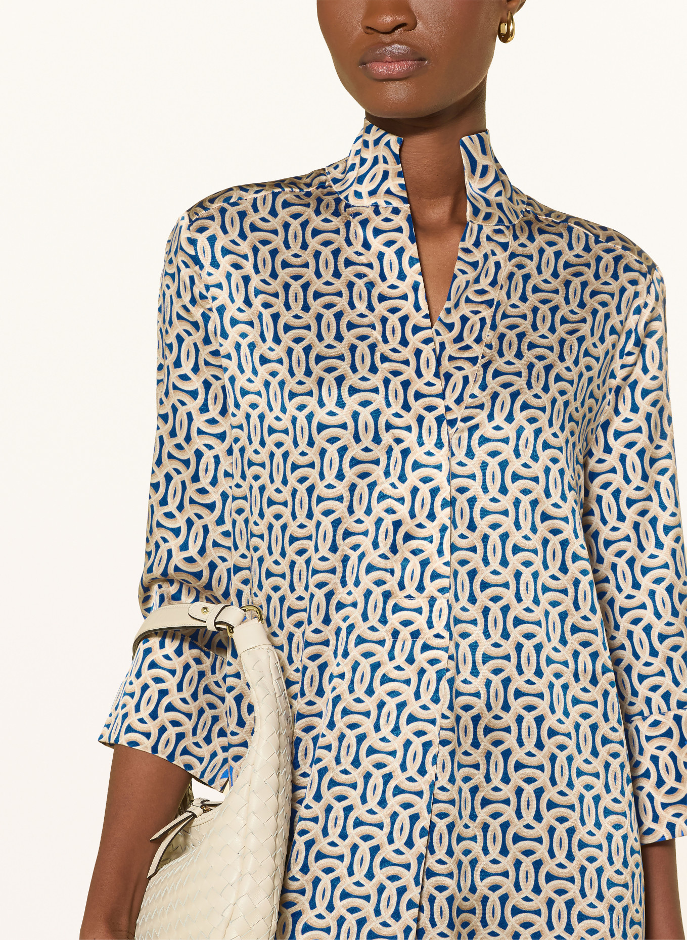 dea kudibal Seidenkleid KAMILLESDEA mit 3/4-Arm: BLAU / BEIGE