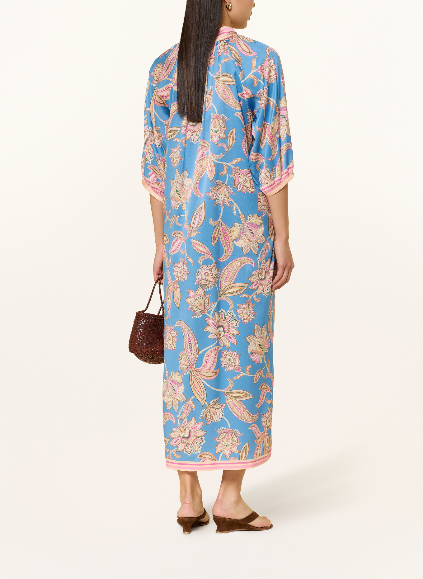 dea kudibal Seidenkleid SABRINADEA mit 3/4-Arm: HELLBLAU / ROSA / BEIGE