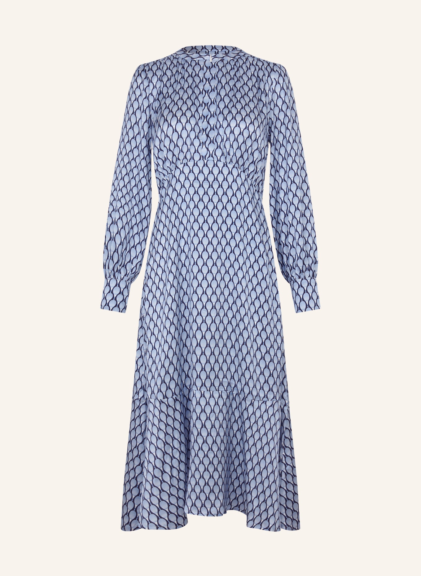 dea kudibal Seidenkleid mit Volants: HELLBLAU / DUNKELBLAU / WEISS