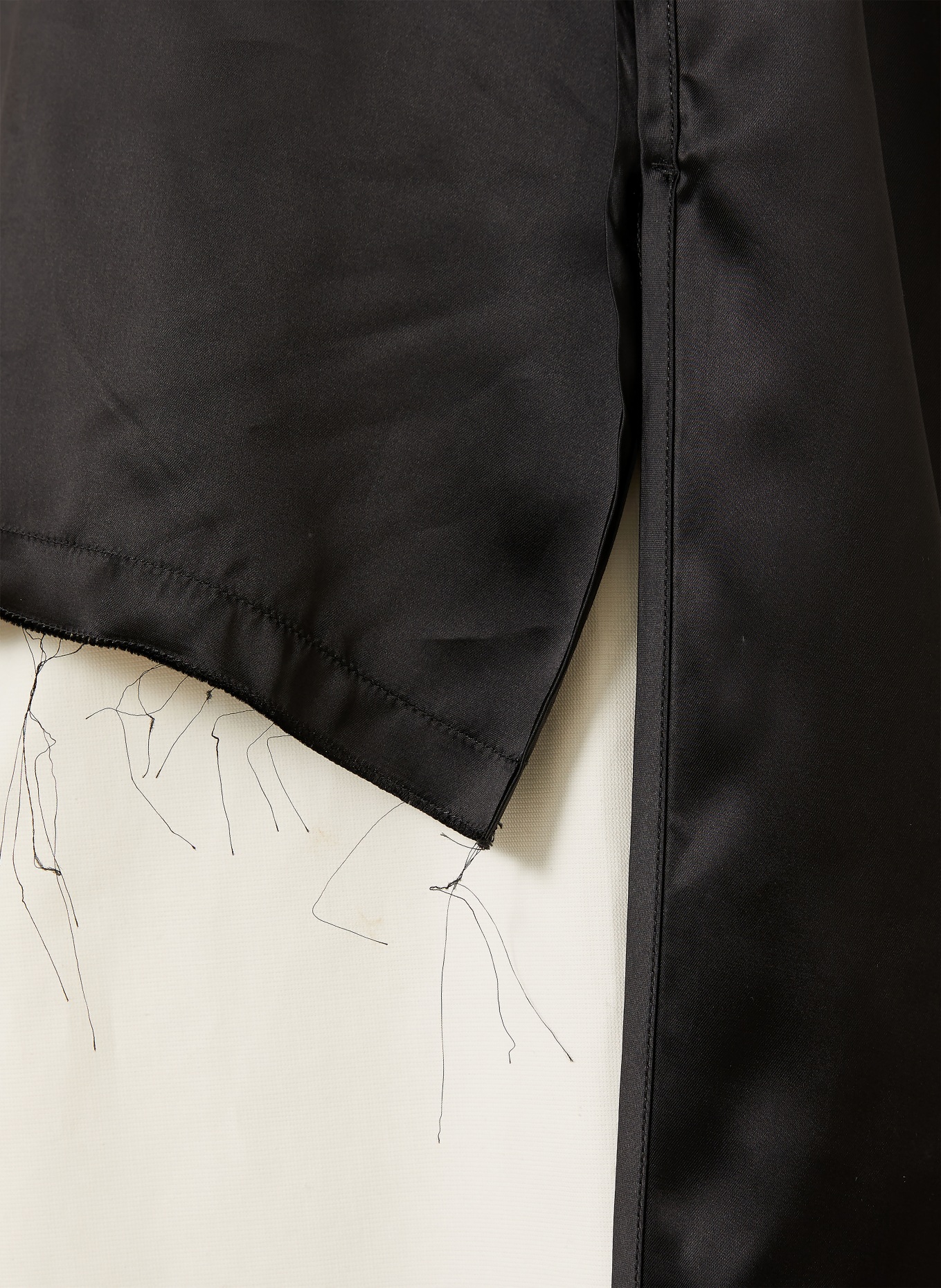 DARKPARK TARA Satin Blouse with 3/4 Sleeves: BLACK