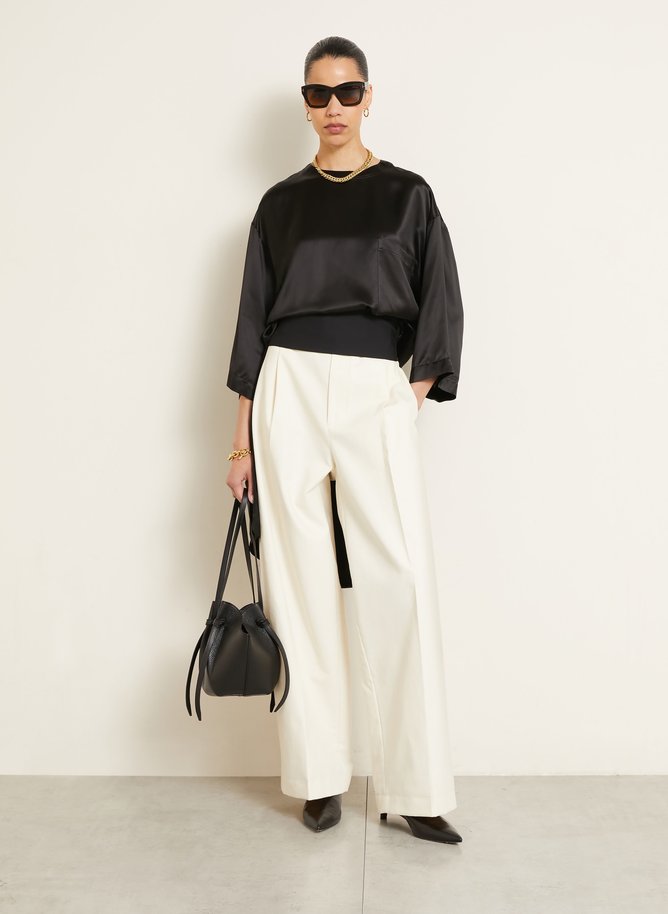 DARKPARK Pantalon en molleton WENDY: BLANC / NOIR