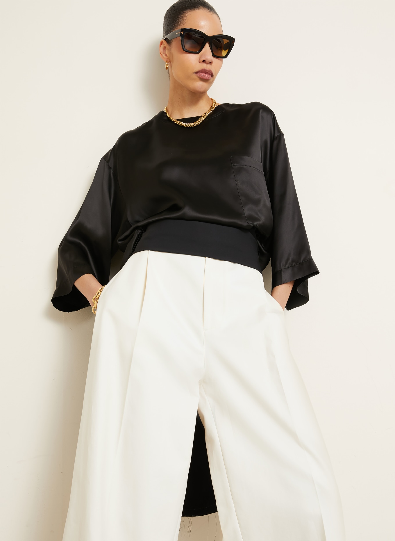 DARKPARK Pantalon en molleton WENDY: BLANC / NOIR