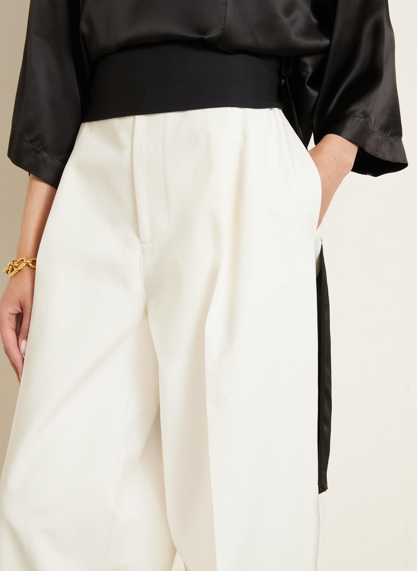 DARKPARK Pantalon en molleton WENDY: BLANC / NOIR