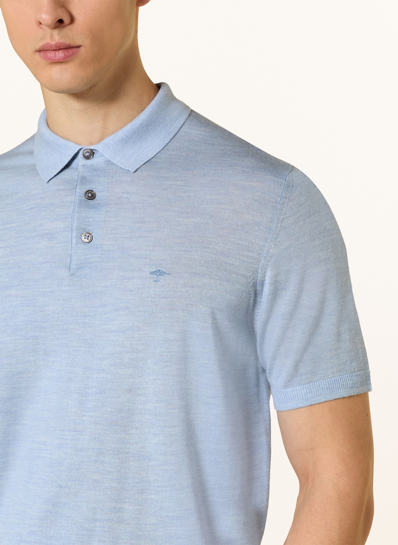 FYNCH-HATTON Sweter polo: JASNONIEBIESKI