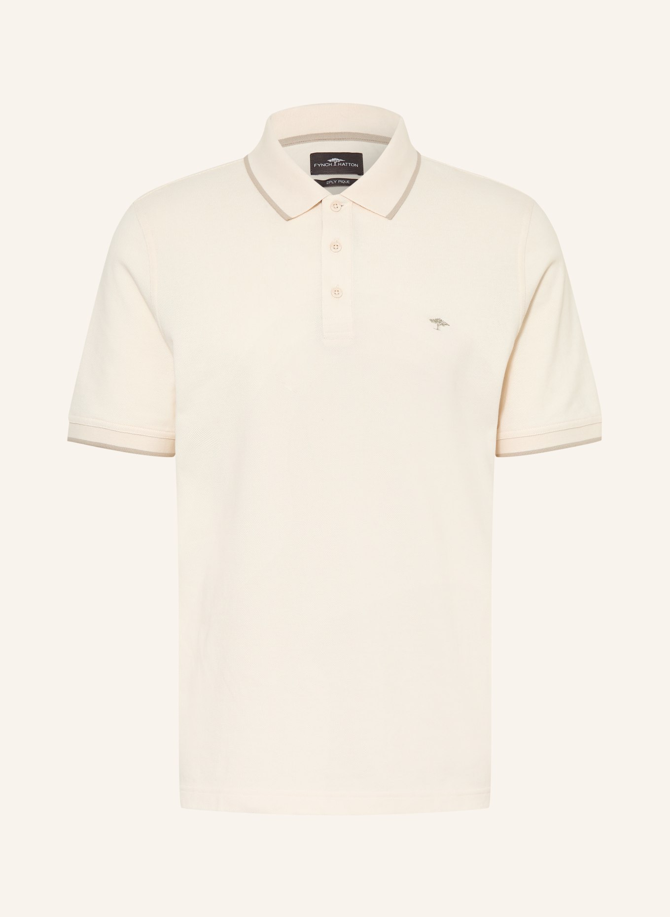 FYNCH-HATTON Picqué-Poloshirt Regular Fit: CREME