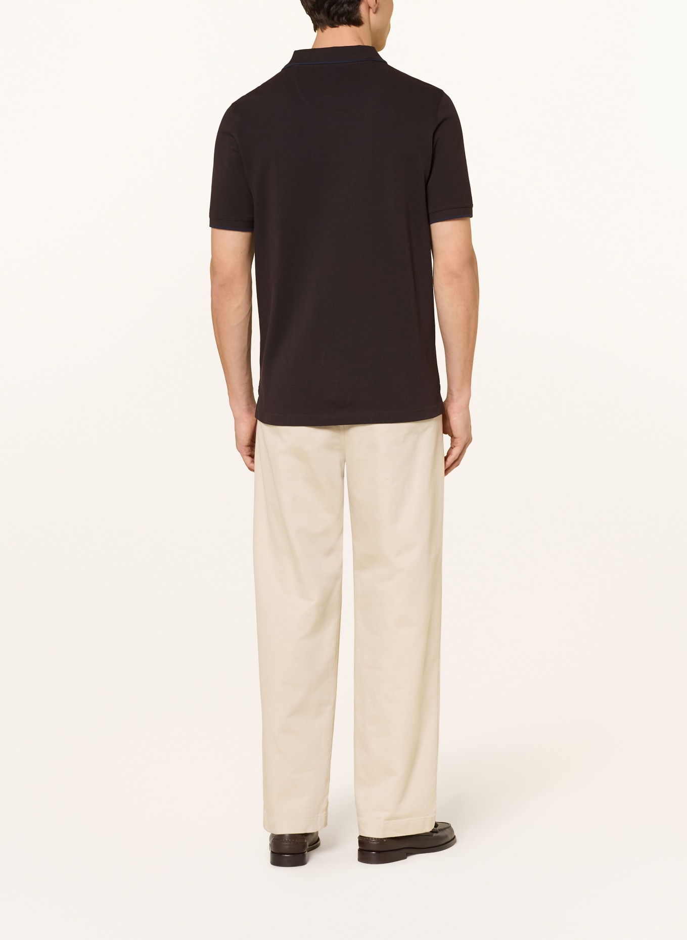FYNCH-HATTON Picqué-Poloshirt Regular Fit: DUNKELBRAUN / DUNKELBLAU