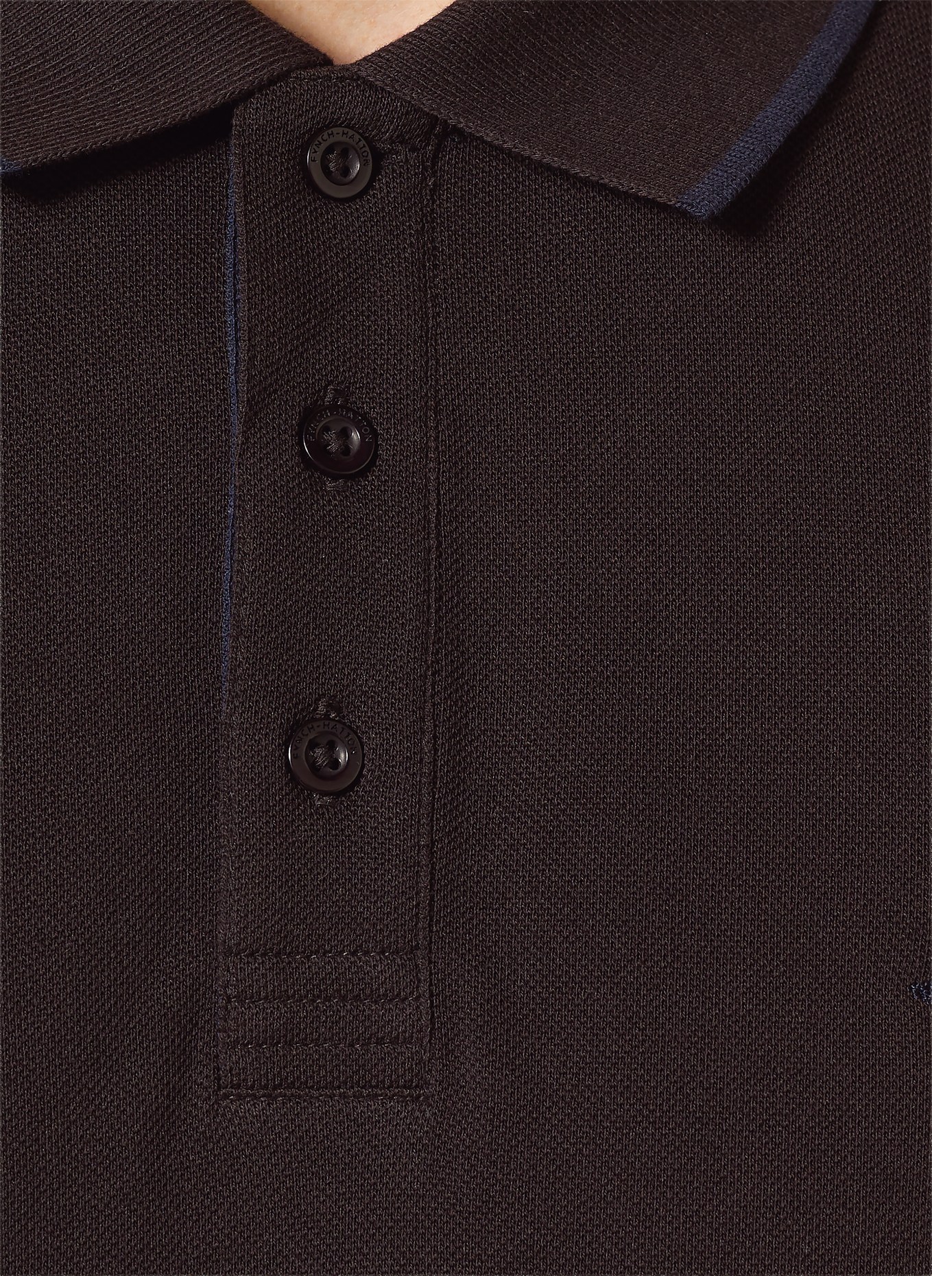 FYNCH-HATTON Picqué-Poloshirt Regular Fit: DUNKELBRAUN / DUNKELBLAU
