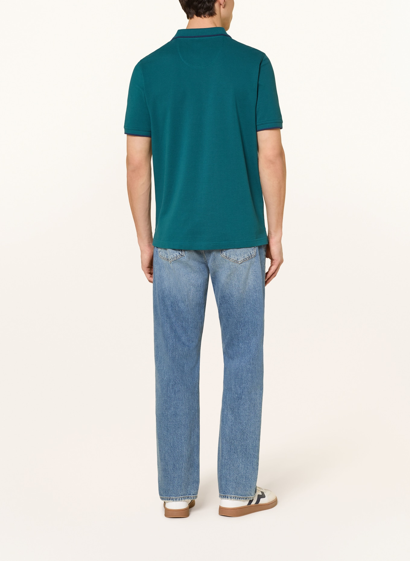FYNCH-HATTON Picqué-Poloshirt Regular Fit: PETROL / DUNKELBLAU