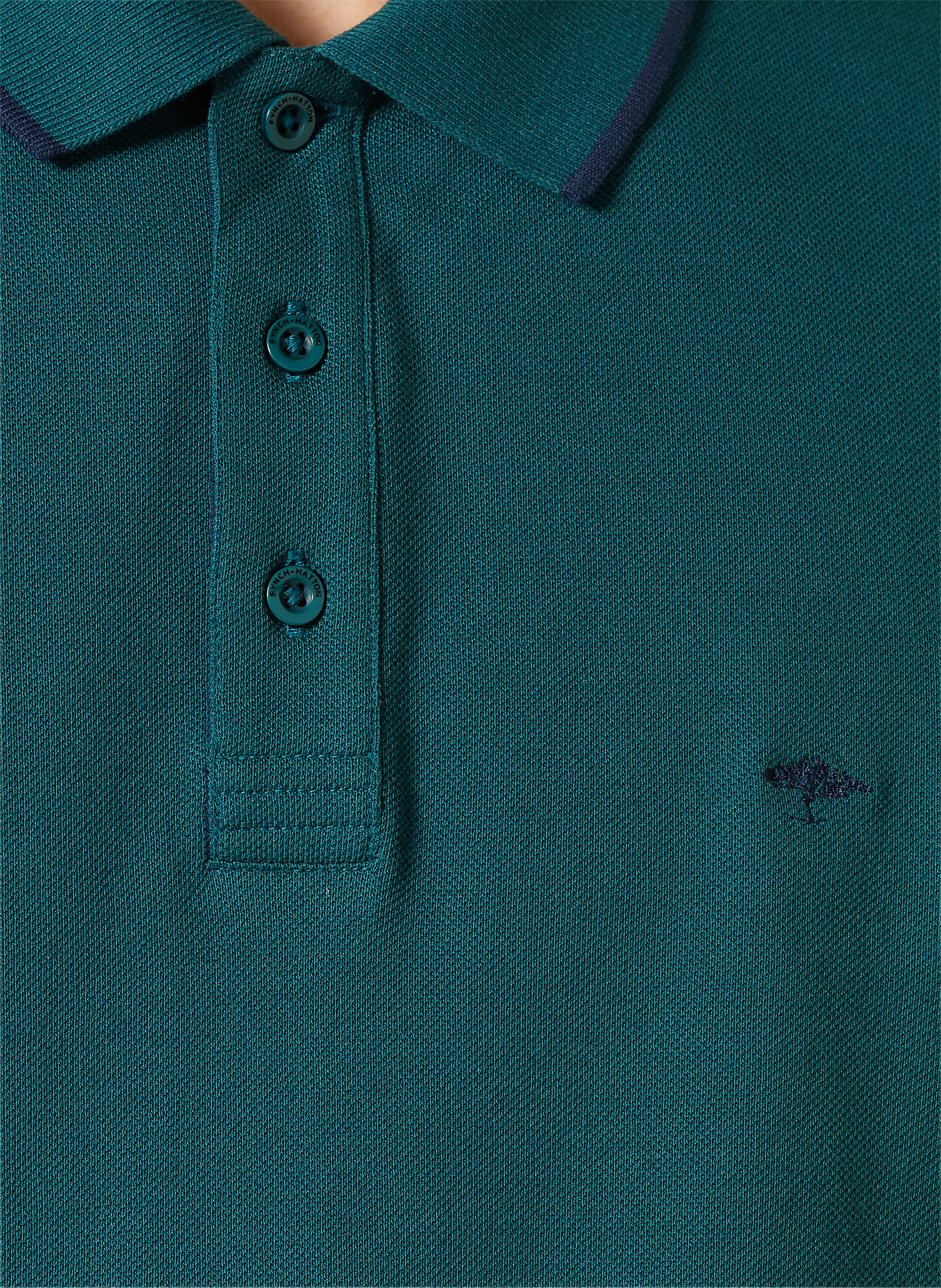 FYNCH-HATTON Picqué-Poloshirt Regular Fit: PETROL / DUNKELBLAU