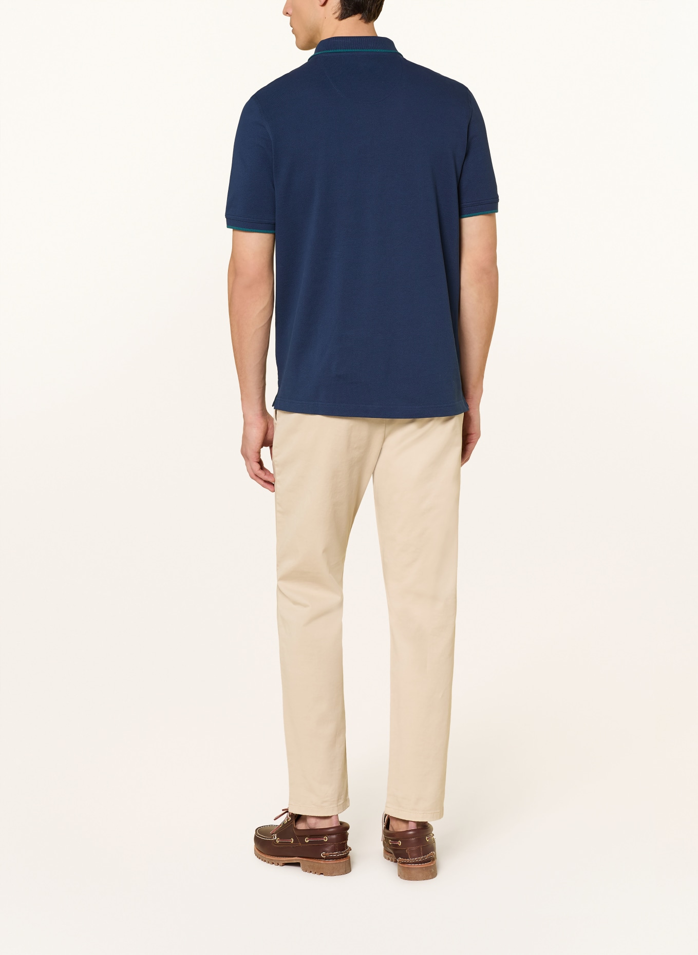 FYNCH-HATTON Picqué-Poloshirt Regular Fit: DUNKELBLAU / PETROL
