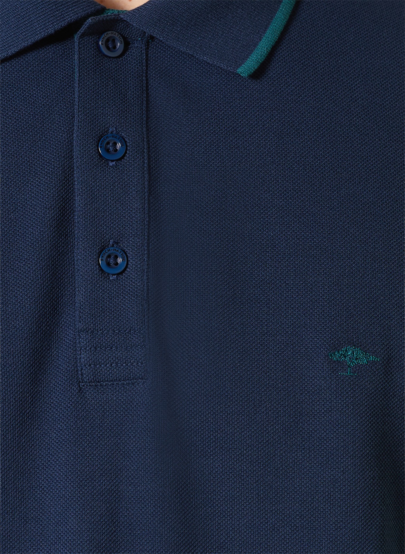 FYNCH-HATTON Picqué-Poloshirt Regular Fit: DUNKELBLAU / PETROL