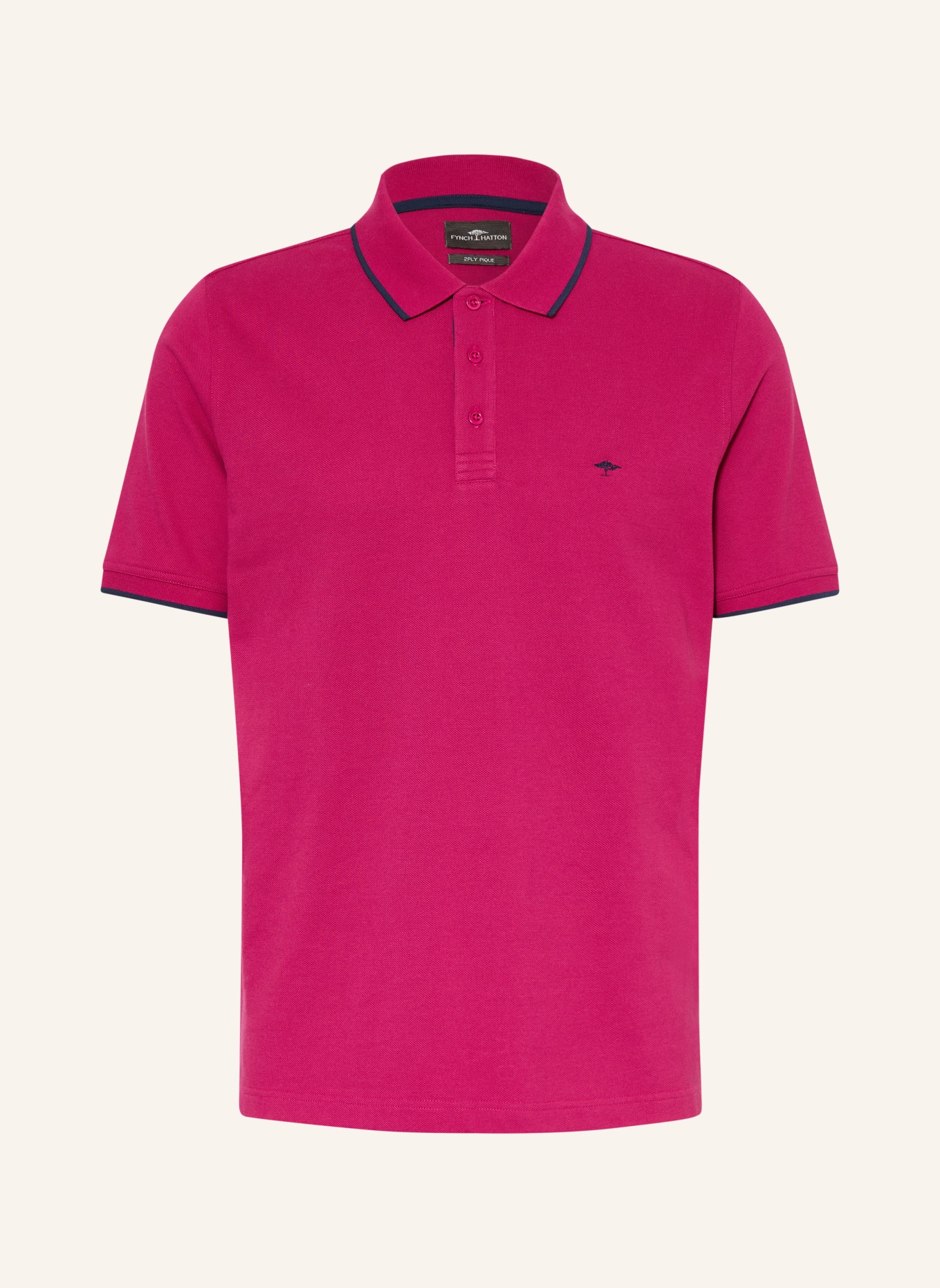 FYNCH-HATTON Picqué-Poloshirt Regular Fit: FUCHSIA / DUNKELBLAU