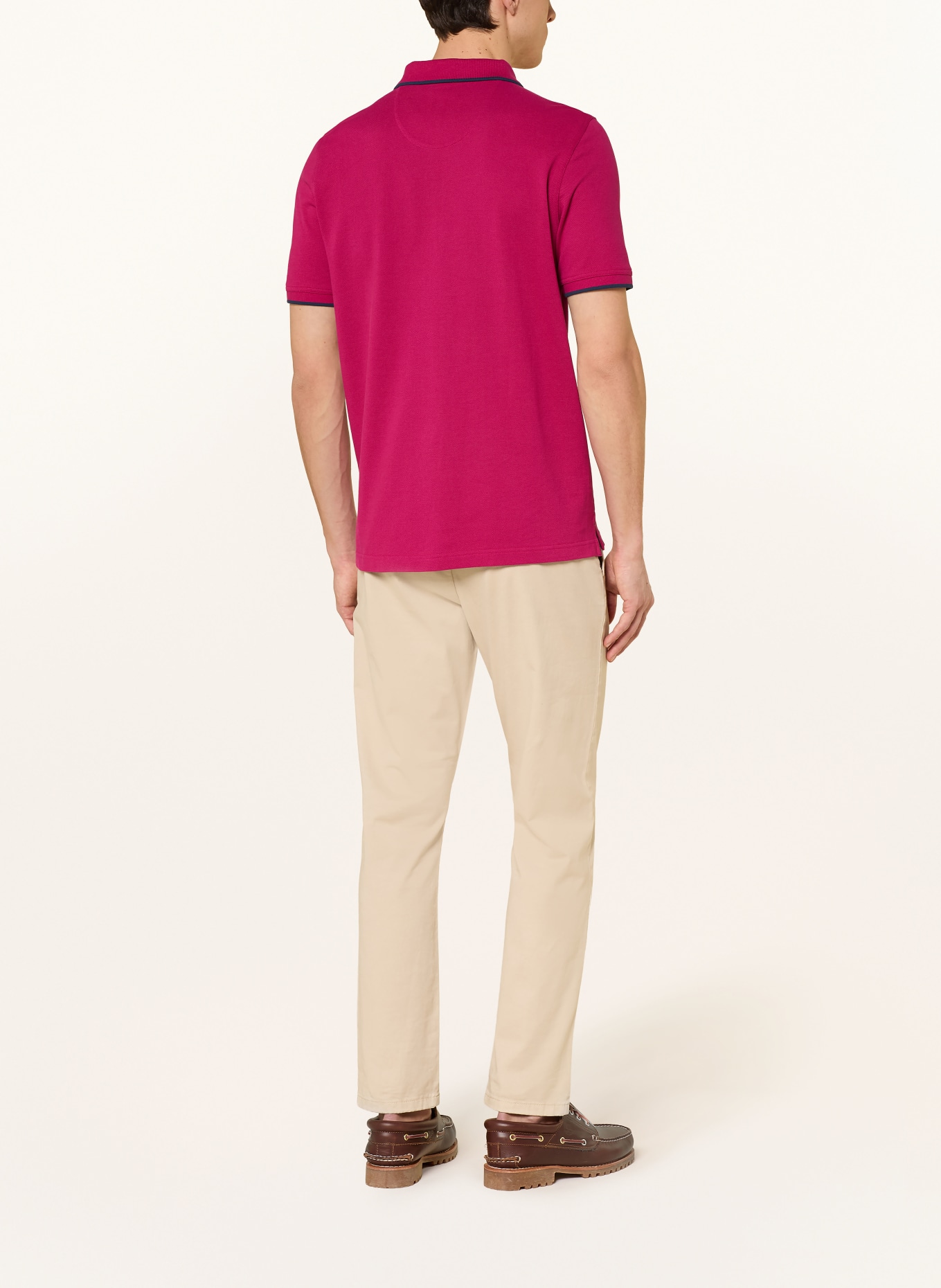 FYNCH-HATTON Picqué-Poloshirt Regular Fit: FUCHSIA / DUNKELBLAU