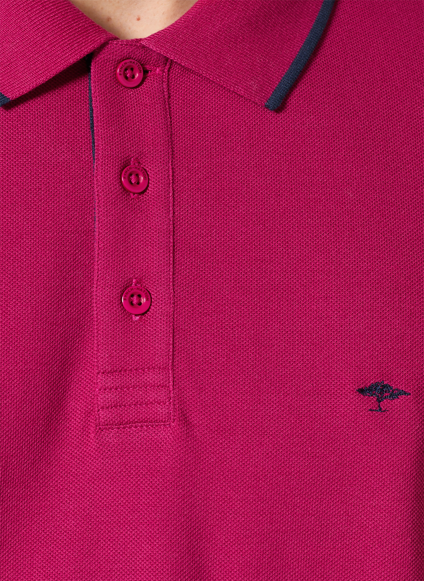 FYNCH-HATTON Picqué-Poloshirt Regular Fit: FUCHSIA / DUNKELBLAU