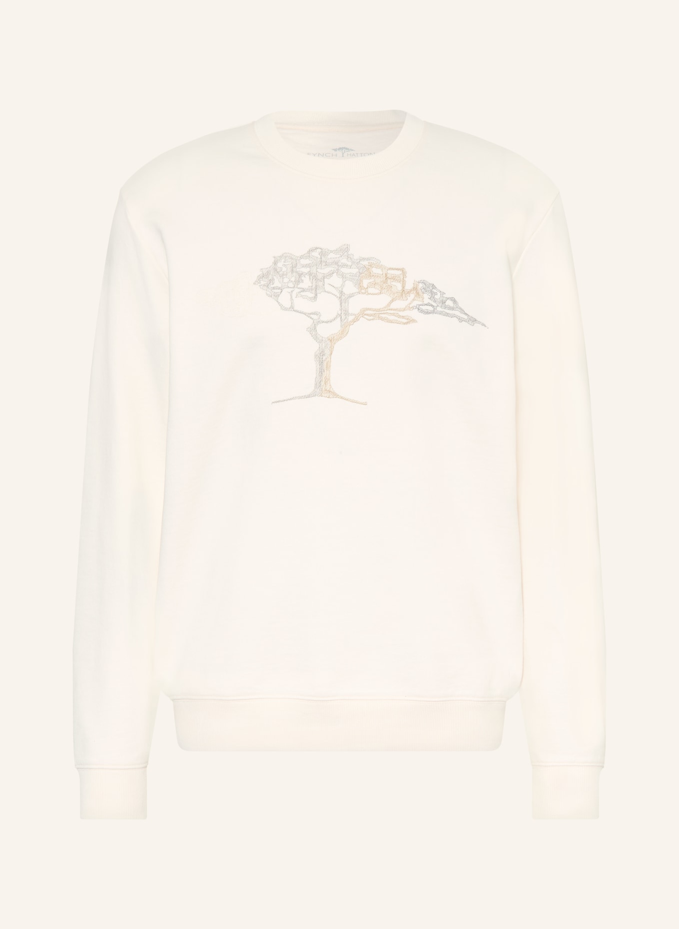 FYNCH-HATTON Sweatshirt: WEISS / HELLGRAU / GRAU