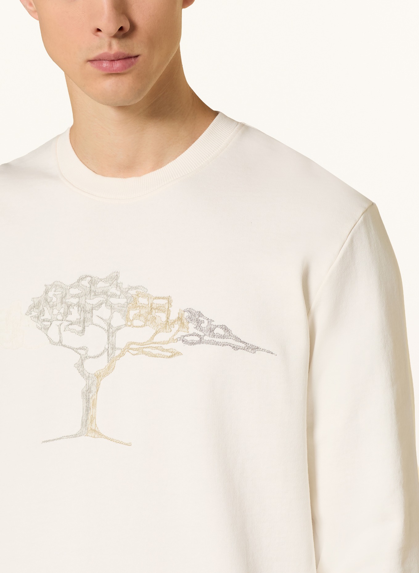 FYNCH-HATTON Sweatshirt: WEISS / HELLGRAU / GRAU