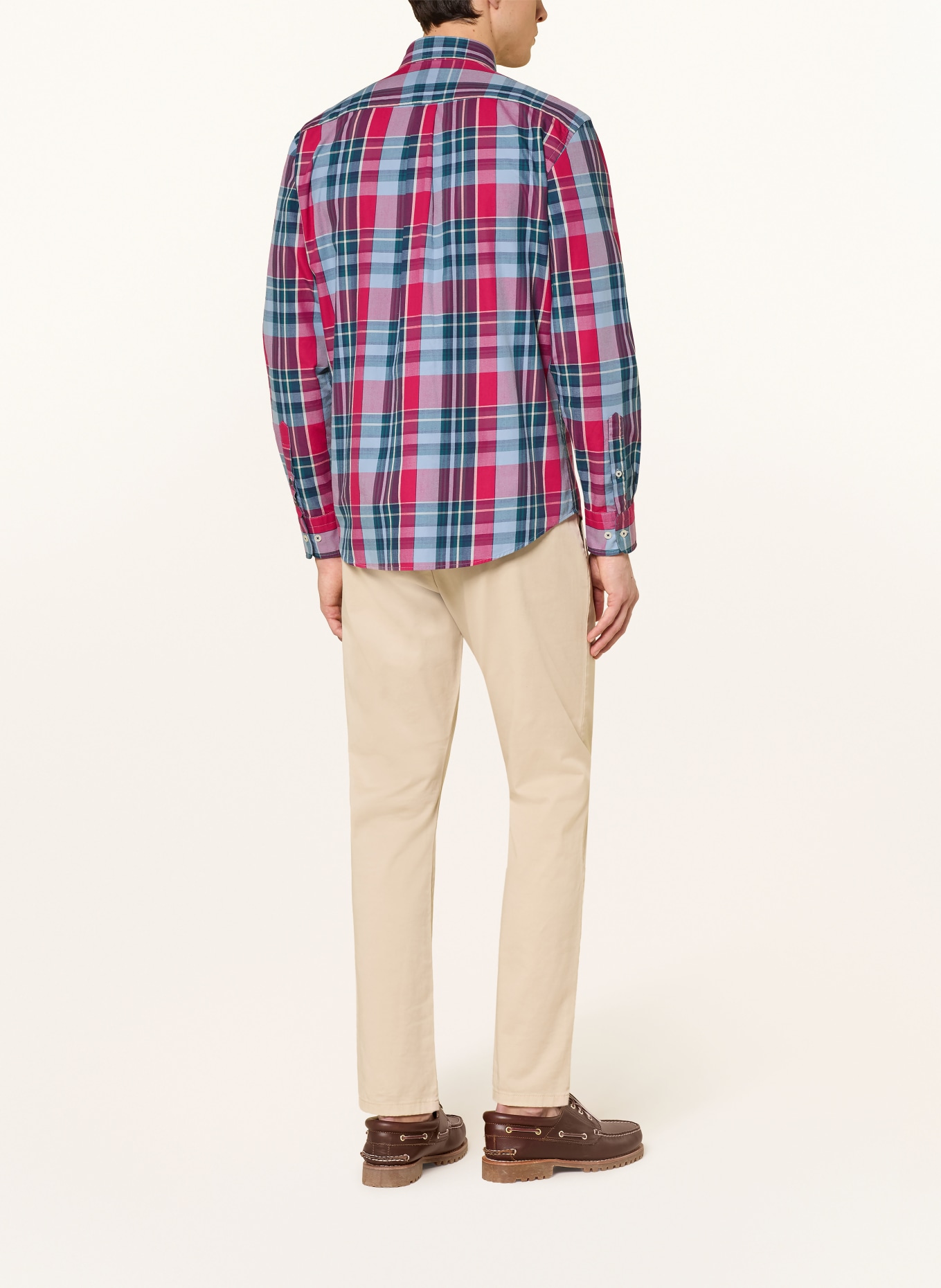 FYNCH-HATTON Hemd Regular Fit: HELLBLAU / NEONPINK / GRÜN