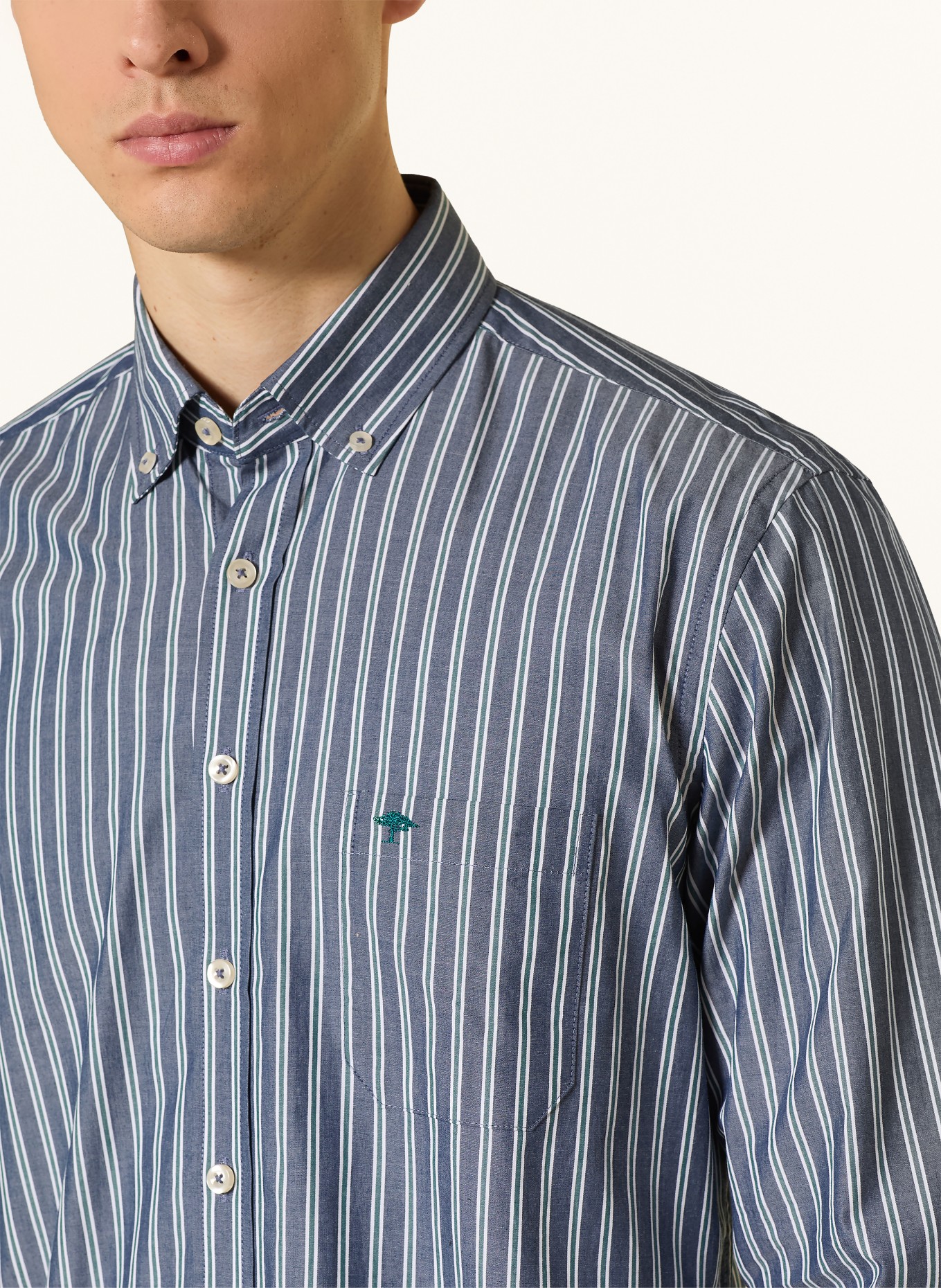 FYNCH-HATTON Hemd Regular Fit: DUNKELBLAU / DUNKELGRÜN / WEISS