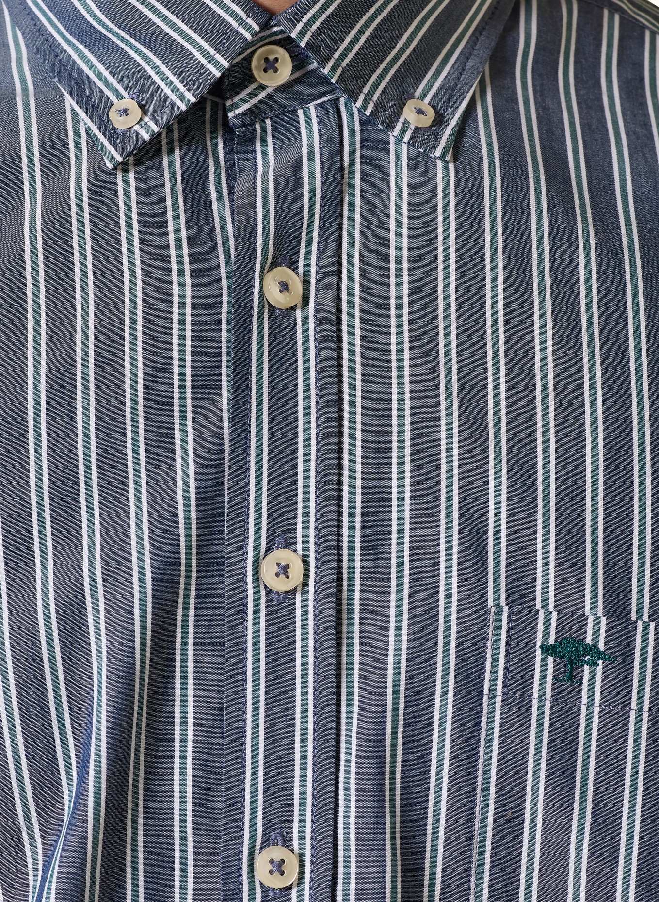FYNCH-HATTON Hemd Regular Fit: DUNKELBLAU / DUNKELGRÜN / WEISS