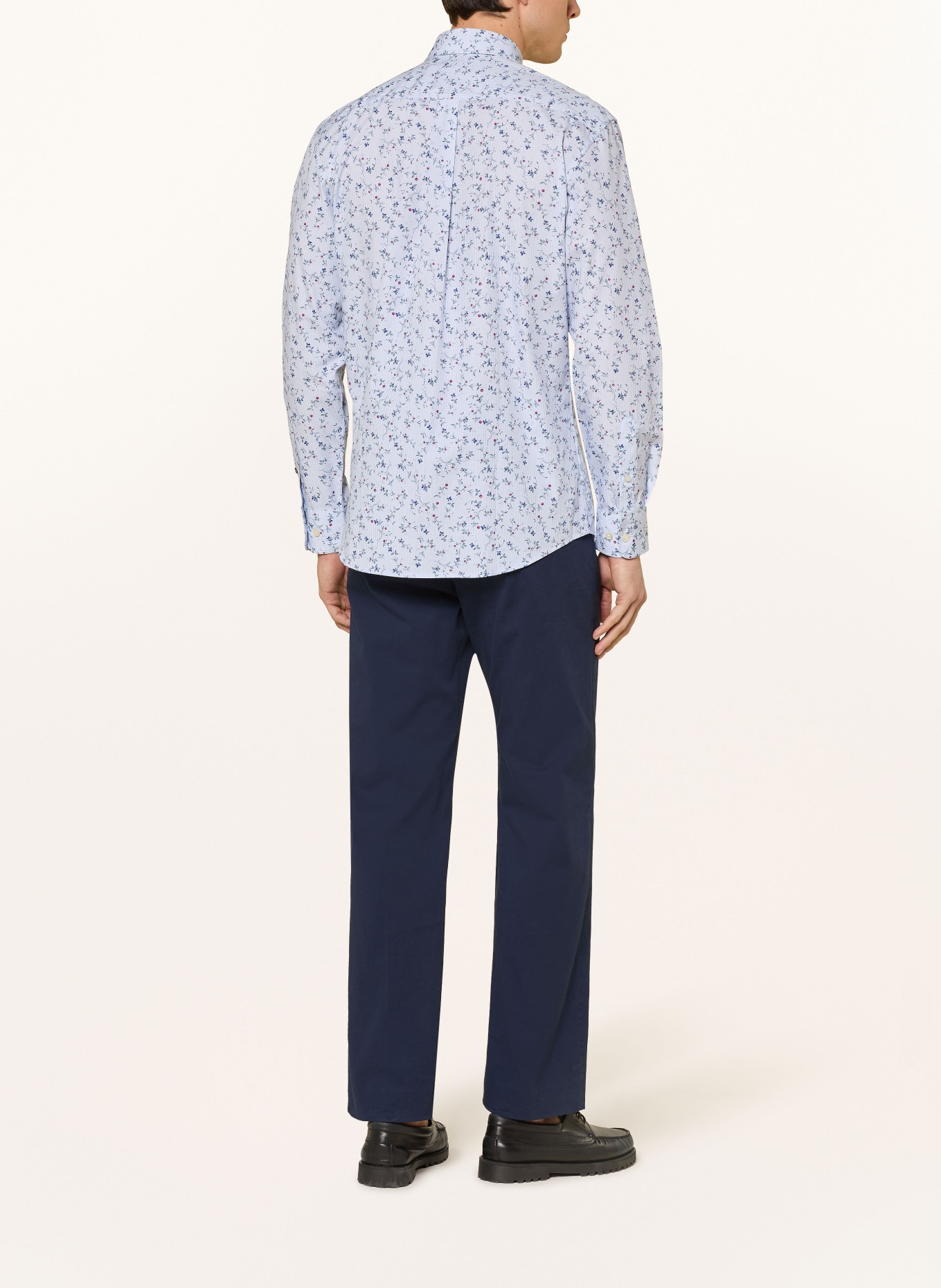 FYNCH-HATTON Chemise coupe classique: BLEU CLAIR / ROUGE / BLEU FONCÉ