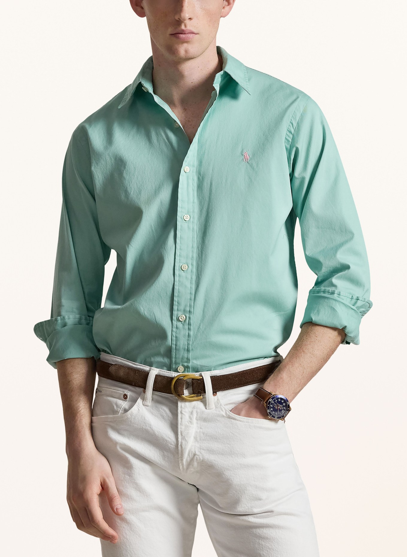 POLO RALPH LAUREN Overhemd Custom Fit: TURQUOISE
