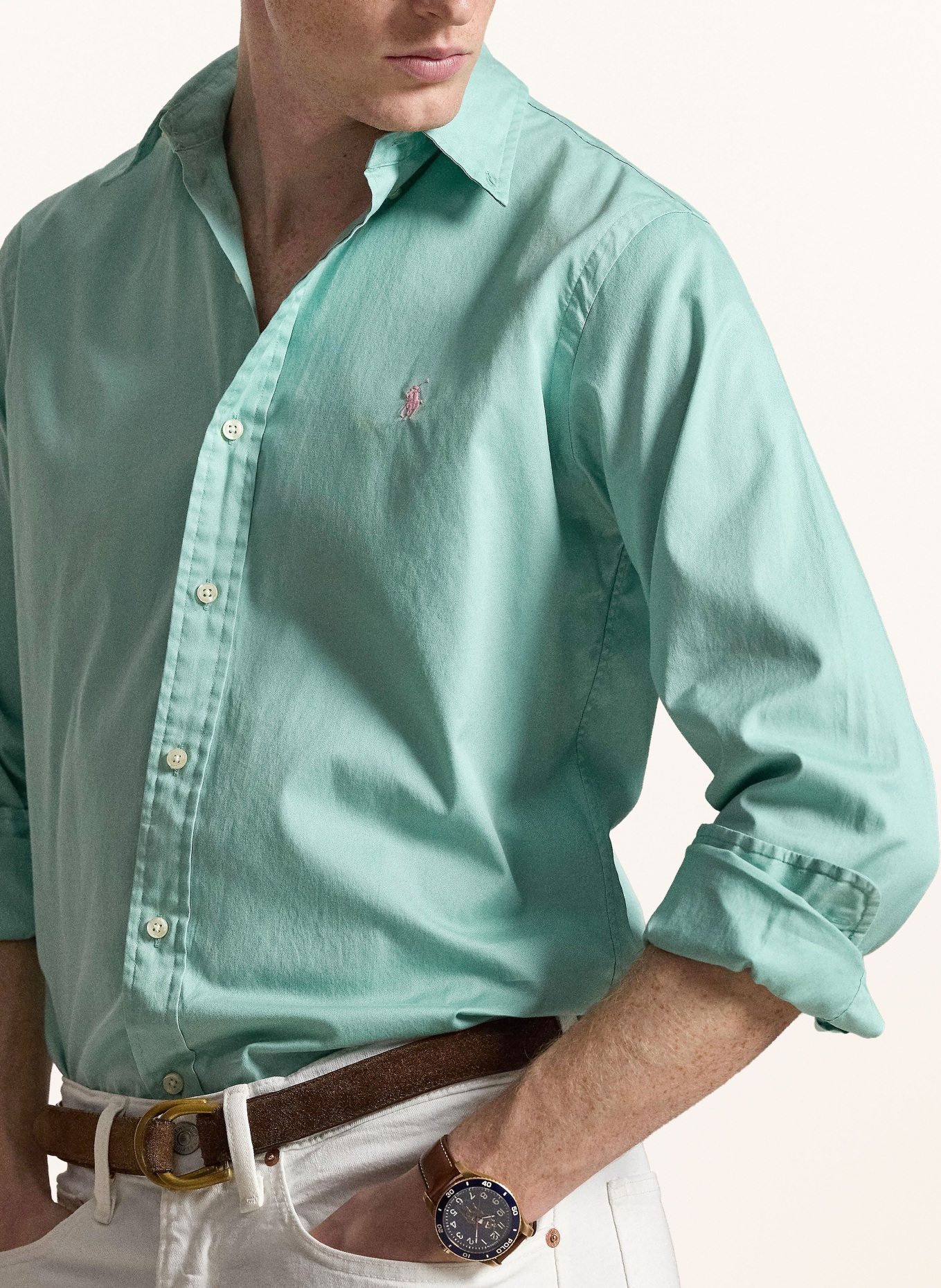 POLO RALPH LAUREN Overhemd Custom Fit: TURQUOISE