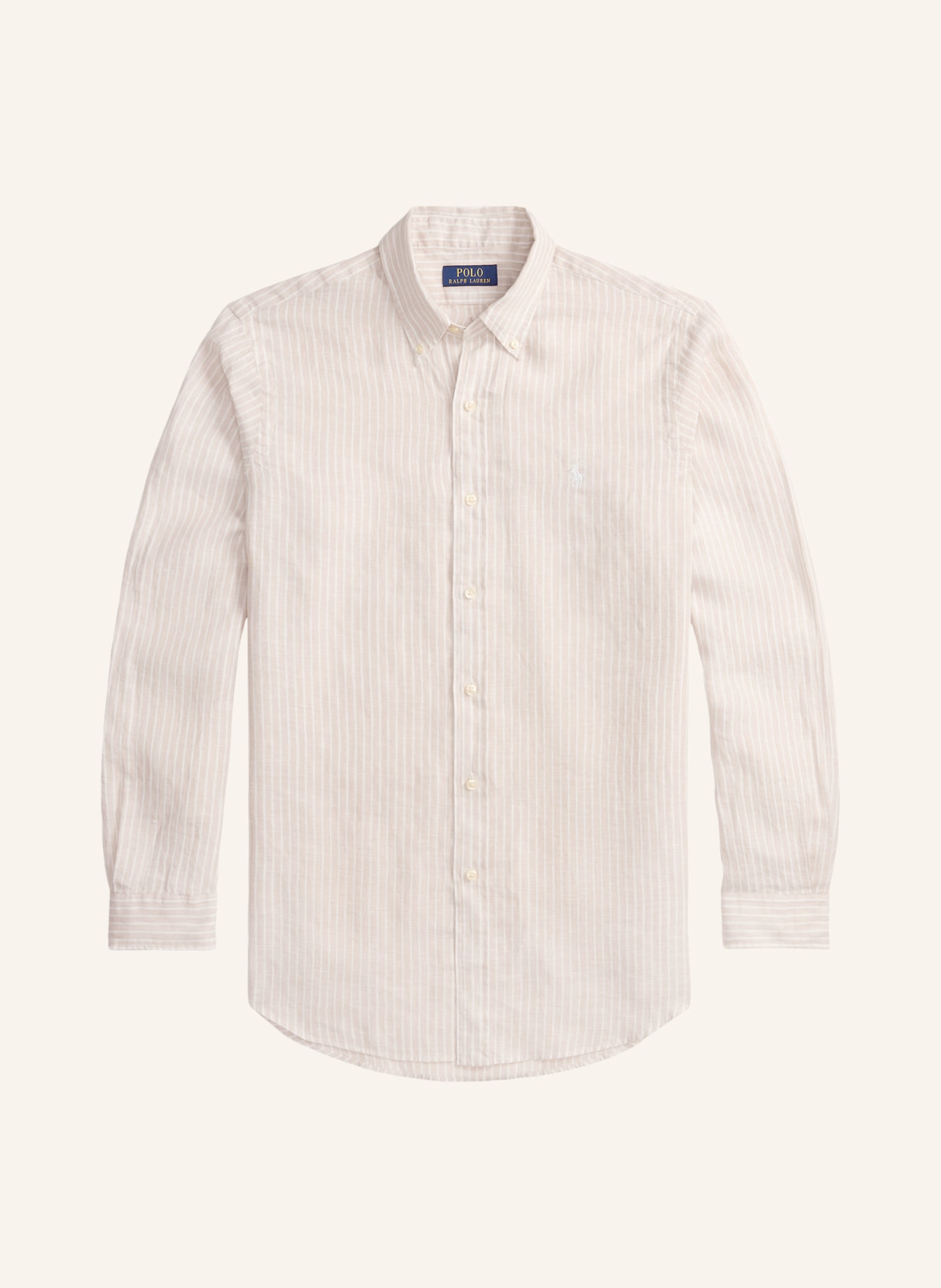 POLO RALPH LAUREN Custom Fit linen shirt: BEIGE / ECRU