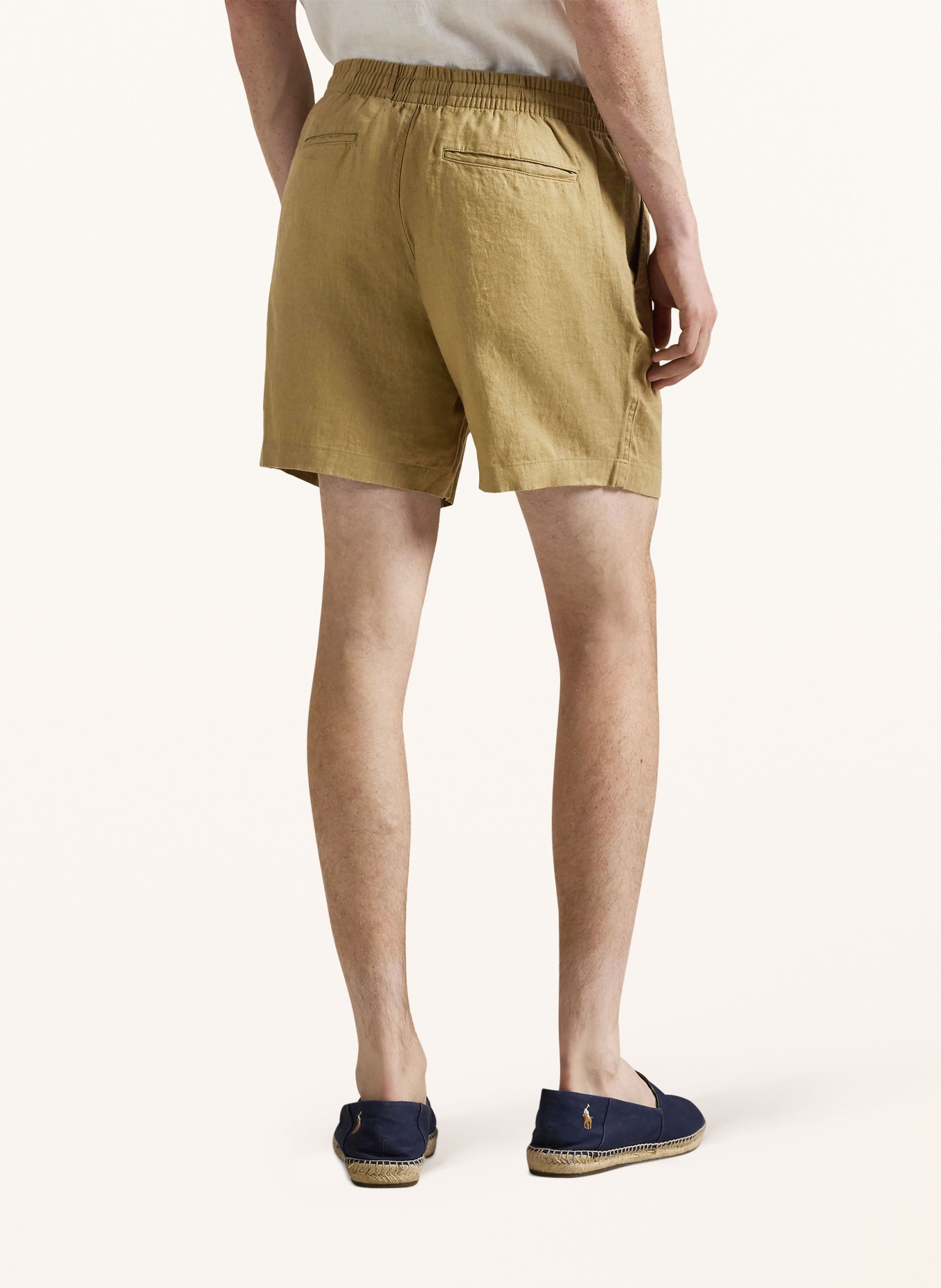POLO RALPH LAUREN lněné šortky: VELBLOUDÍ