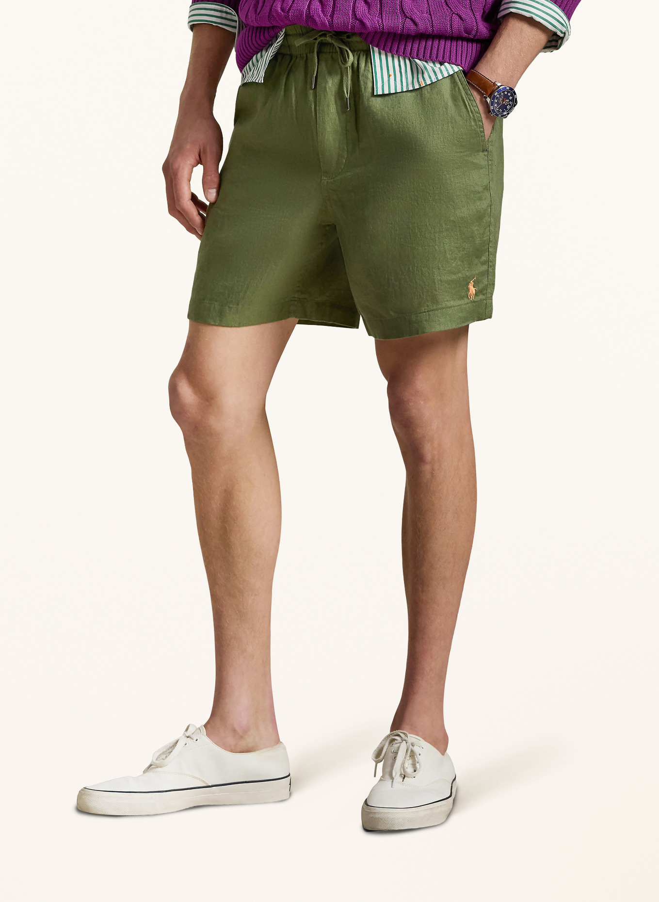 POLO RALPH LAUREN Linnen short: OLIJF