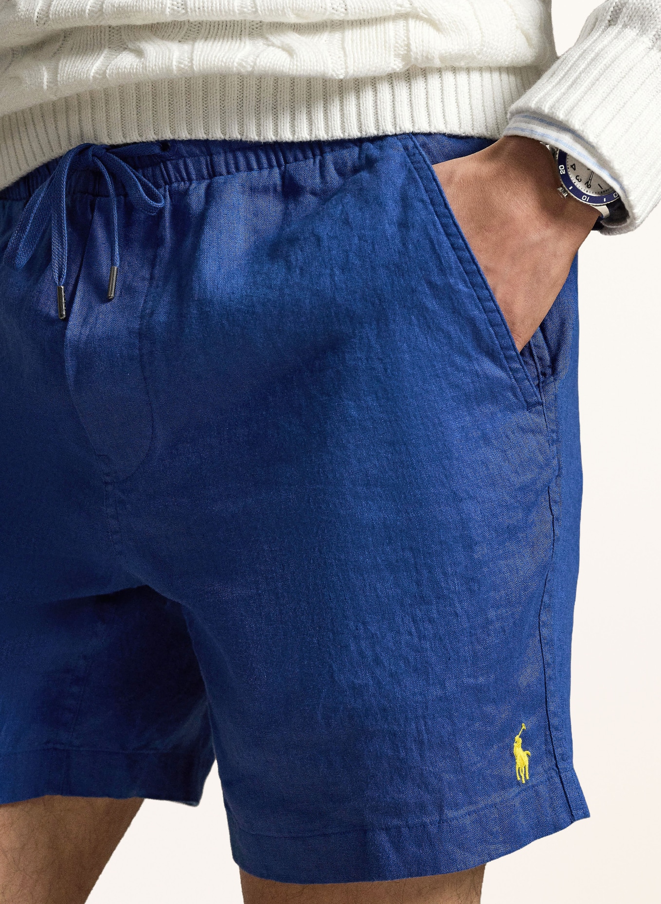 POLO RALPH LAUREN short en lin: BLEU