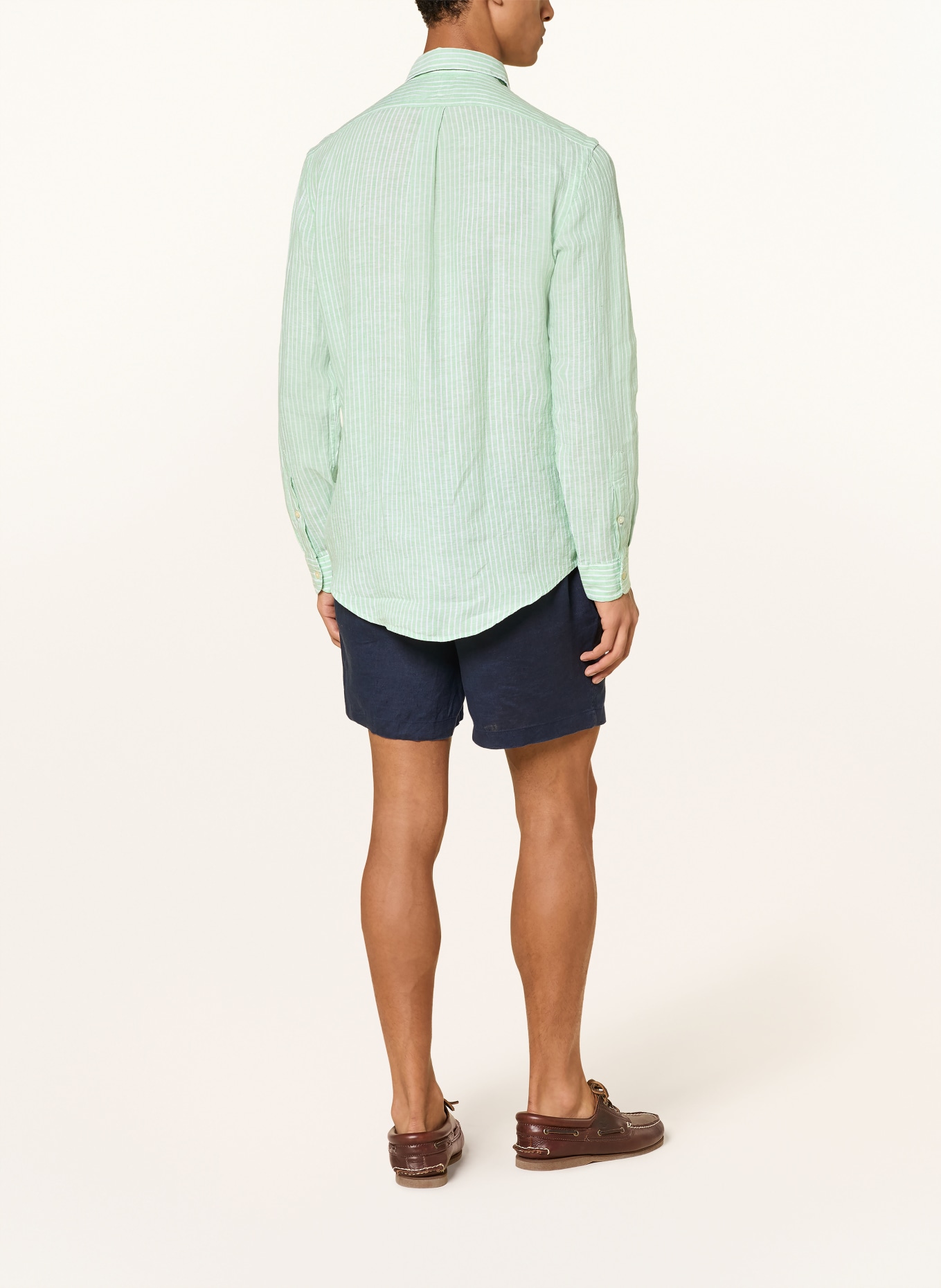 POLO RALPH LAUREN lněné šortky: TMAVĚ MODRÁ