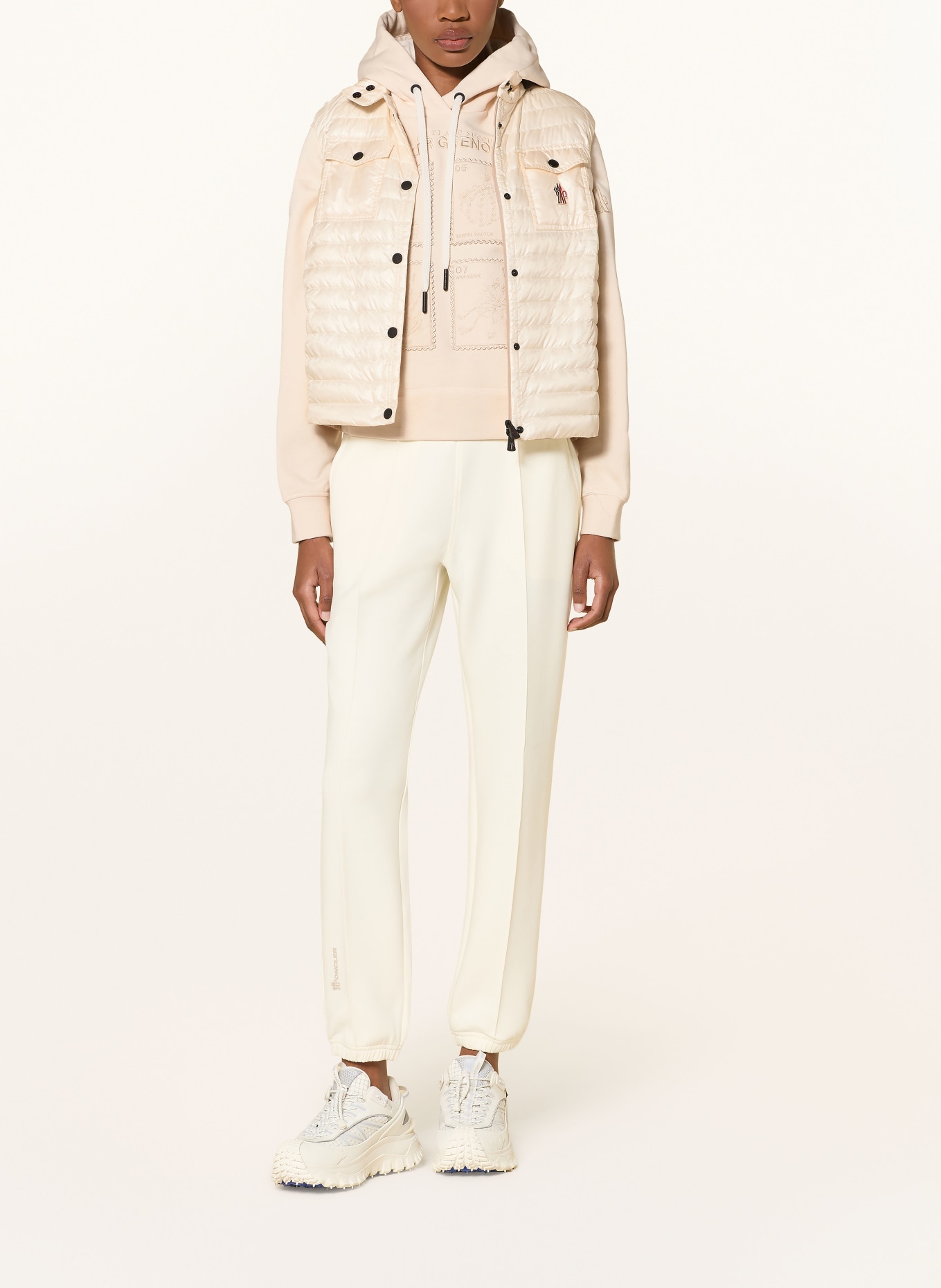 MONCLER GRENOBLE Mikina s kapucí: KRÉMOVÁ