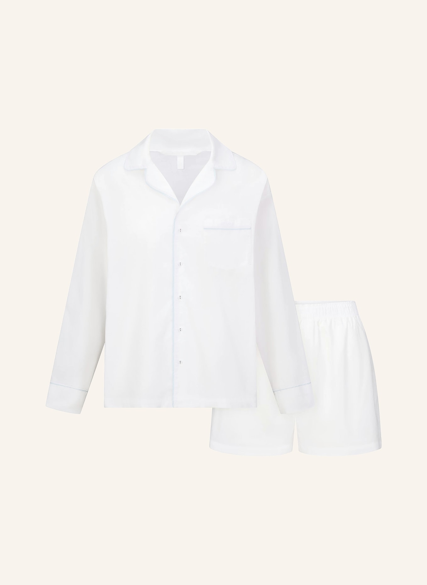 SKIMS Shorty-Schlafanzug COTTON POPLIN SLEEP: SNOW CONTRAST