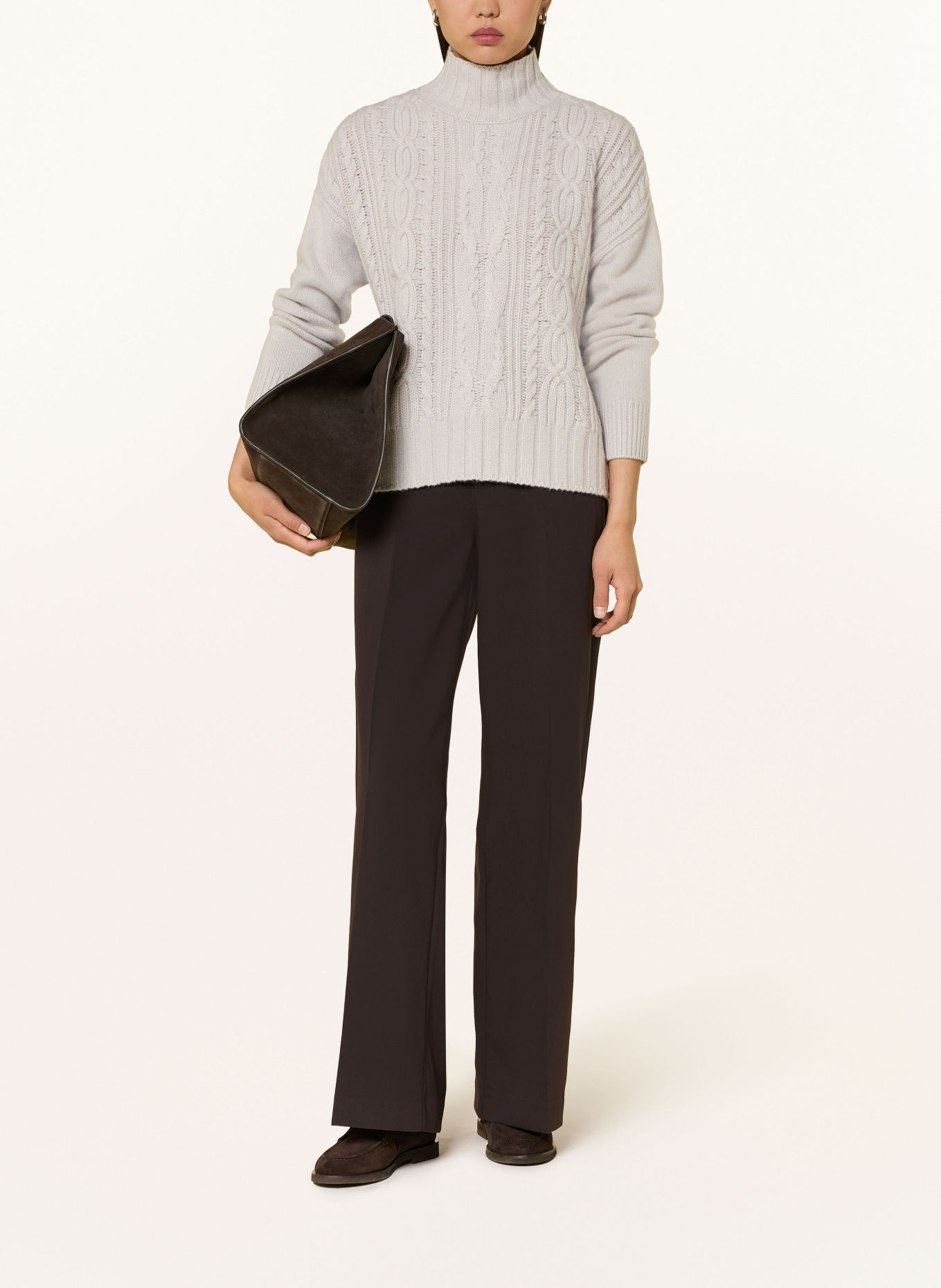 darling harbour Pullover mit Cashmere: HELLGRAU