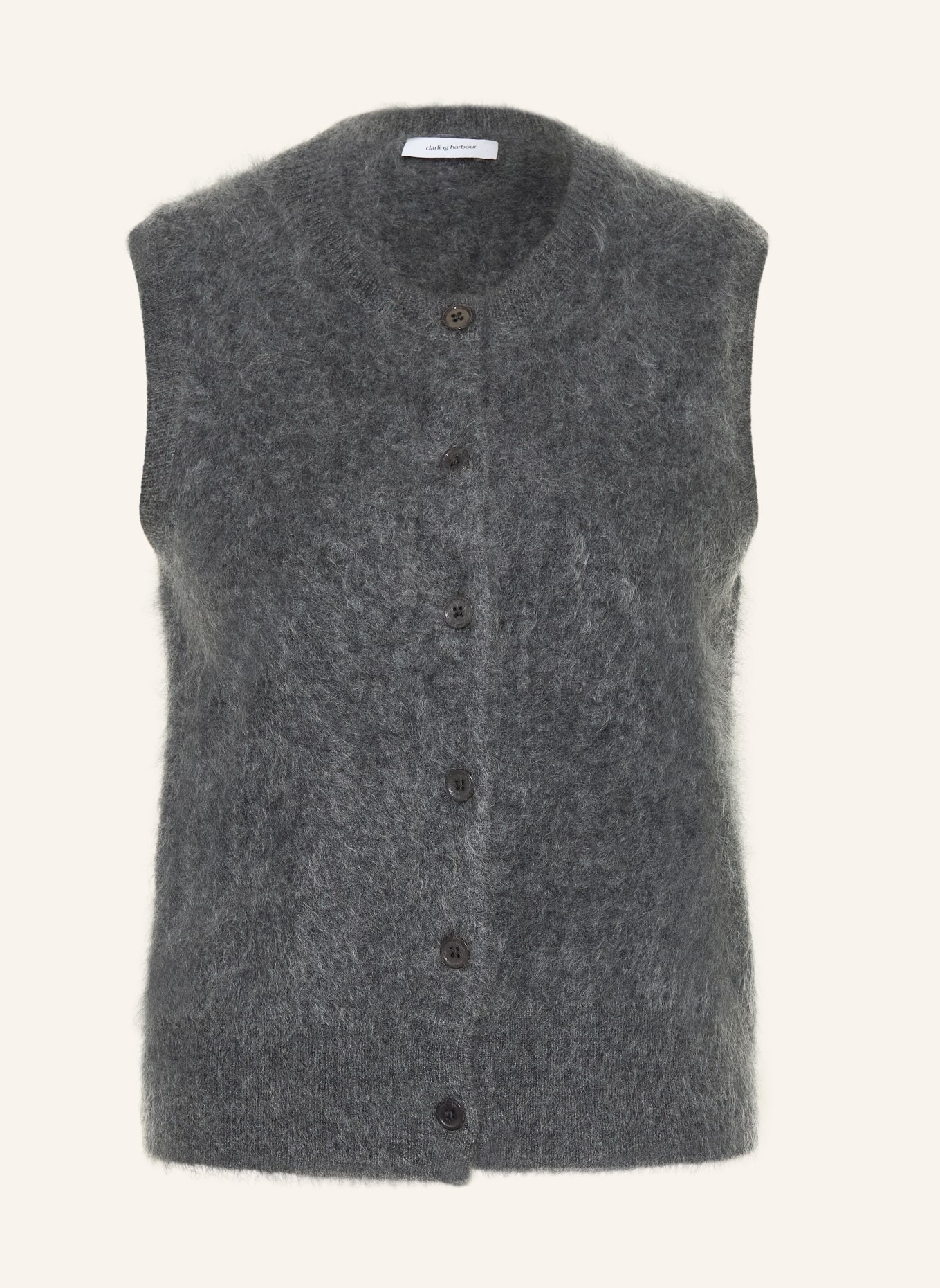 darling harbour Gebreid vest van kasjmier: DARK GREY MELANGE