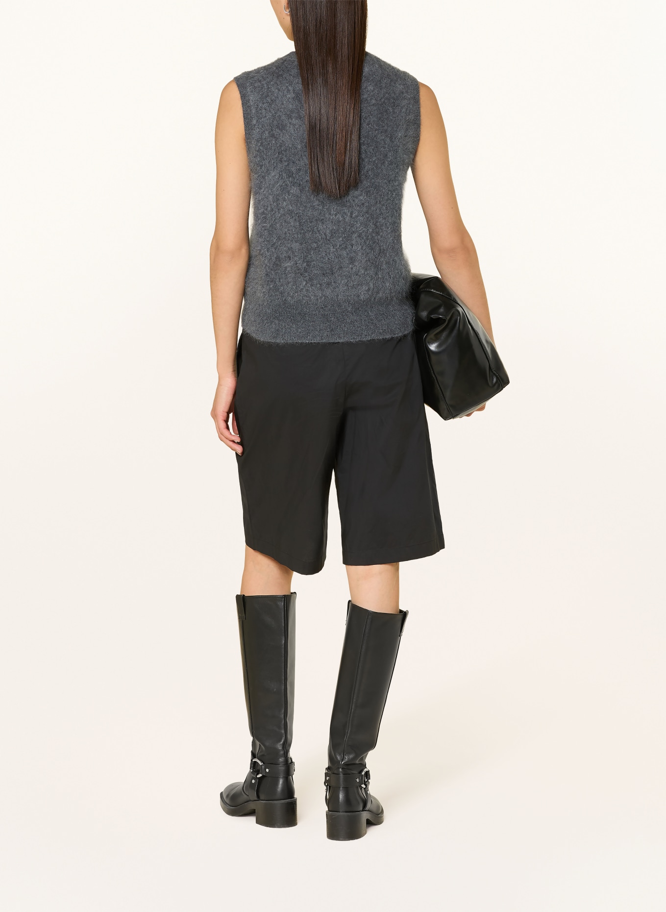 darling harbour Gebreid vest van kasjmier: DARK GREY MELANGE